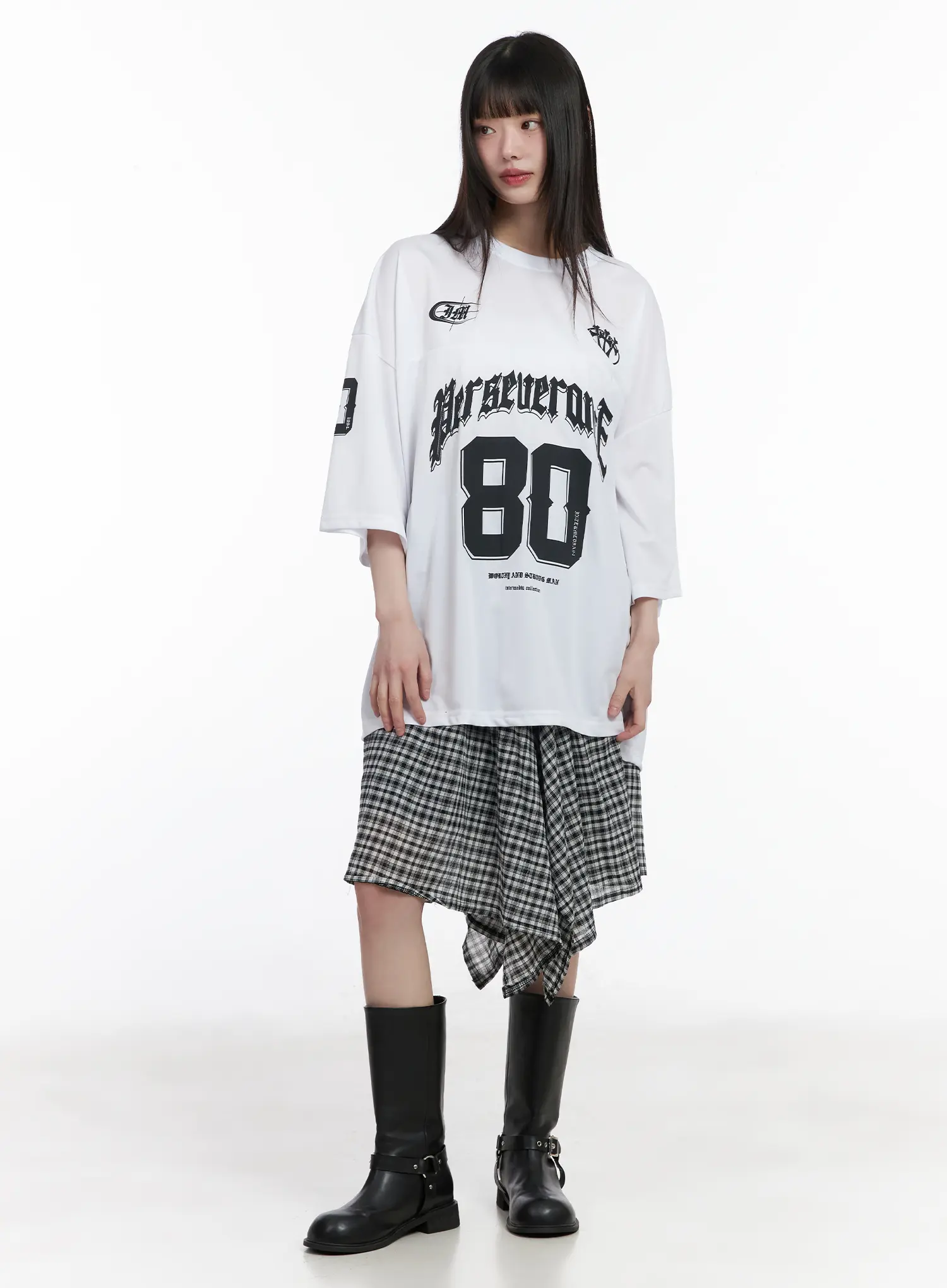 Plaid Asymmetrical Midi Skirt CM524 - Image 3