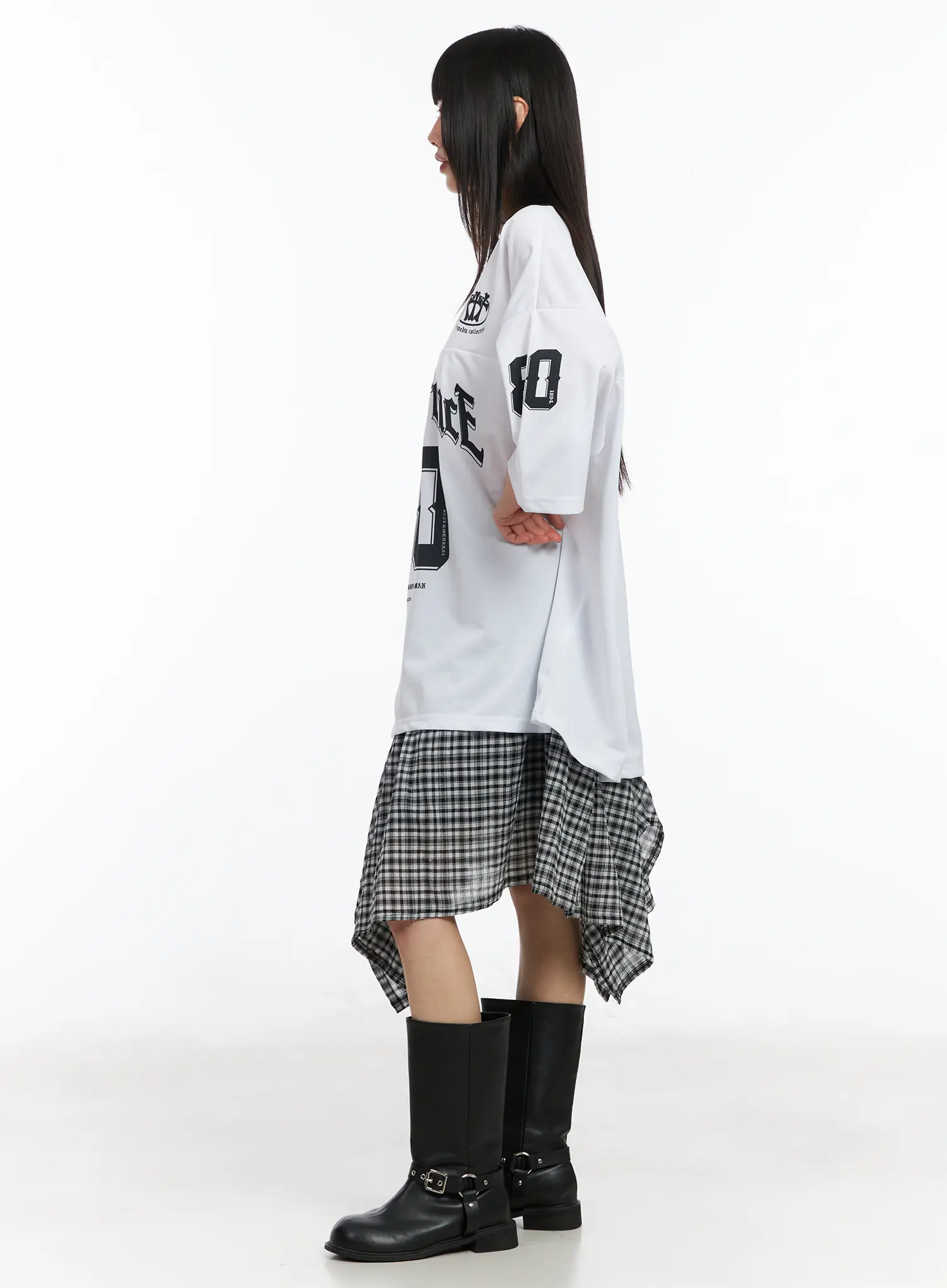 Plaid Asymmetrical Midi Skirt CM524 - Image 4