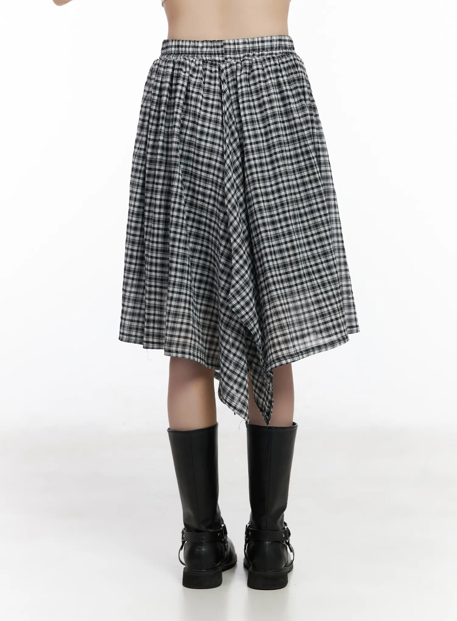 Plaid Asymmetrical Midi Skirt CM524 - Image 7