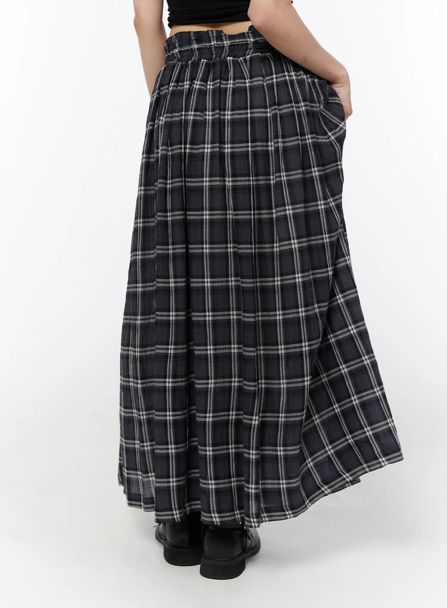 Plaid Flare Maxi Skirt CY519 - Image 4