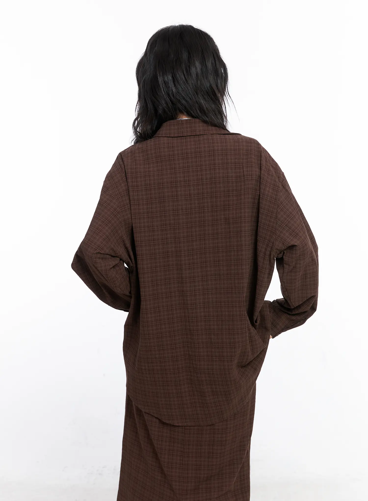 Plaid Oversized Long Sleeve Shirt CO508 - Image 7