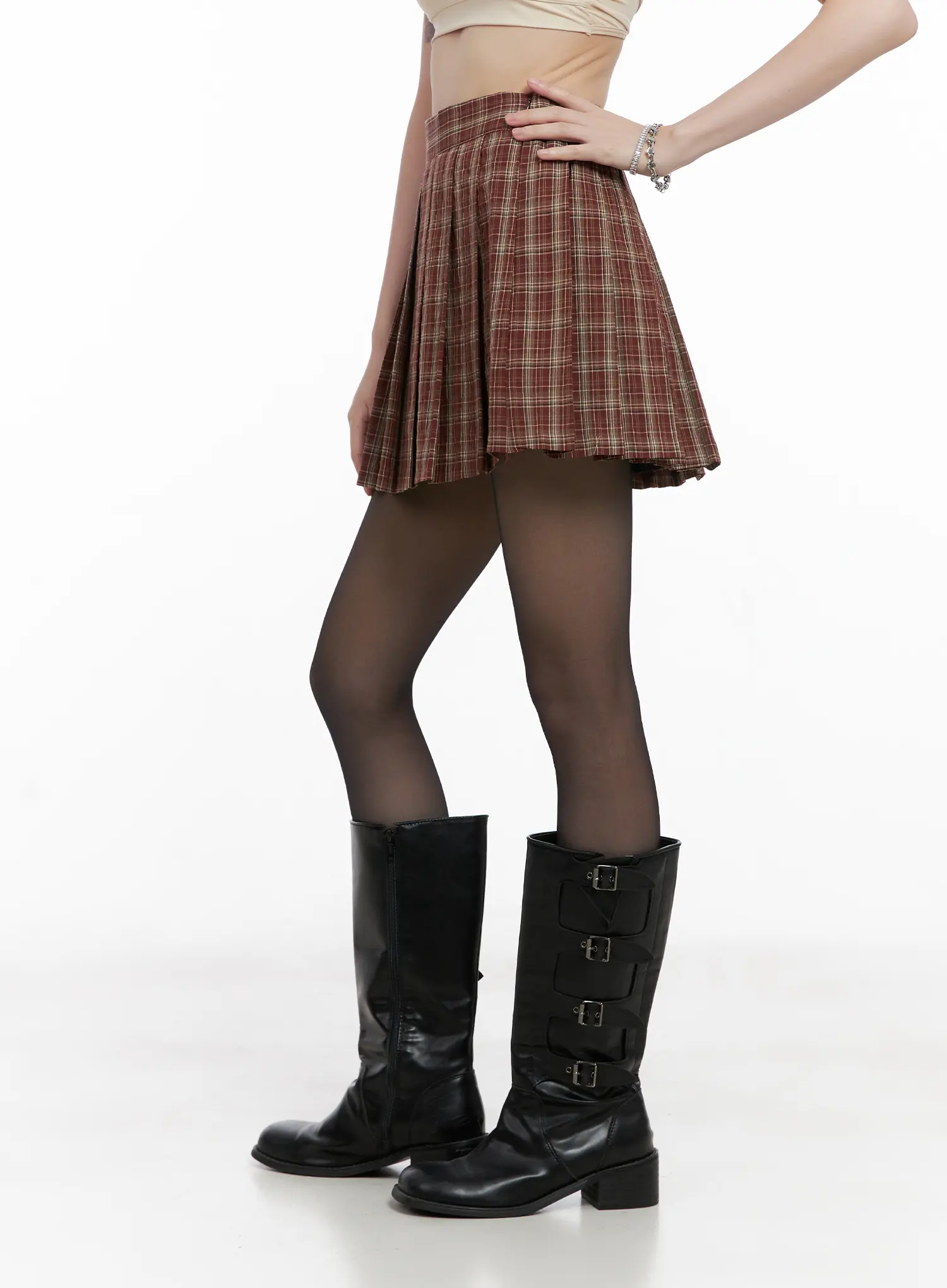 Plaid Pleated Mini Skirt CG519 - Image 5