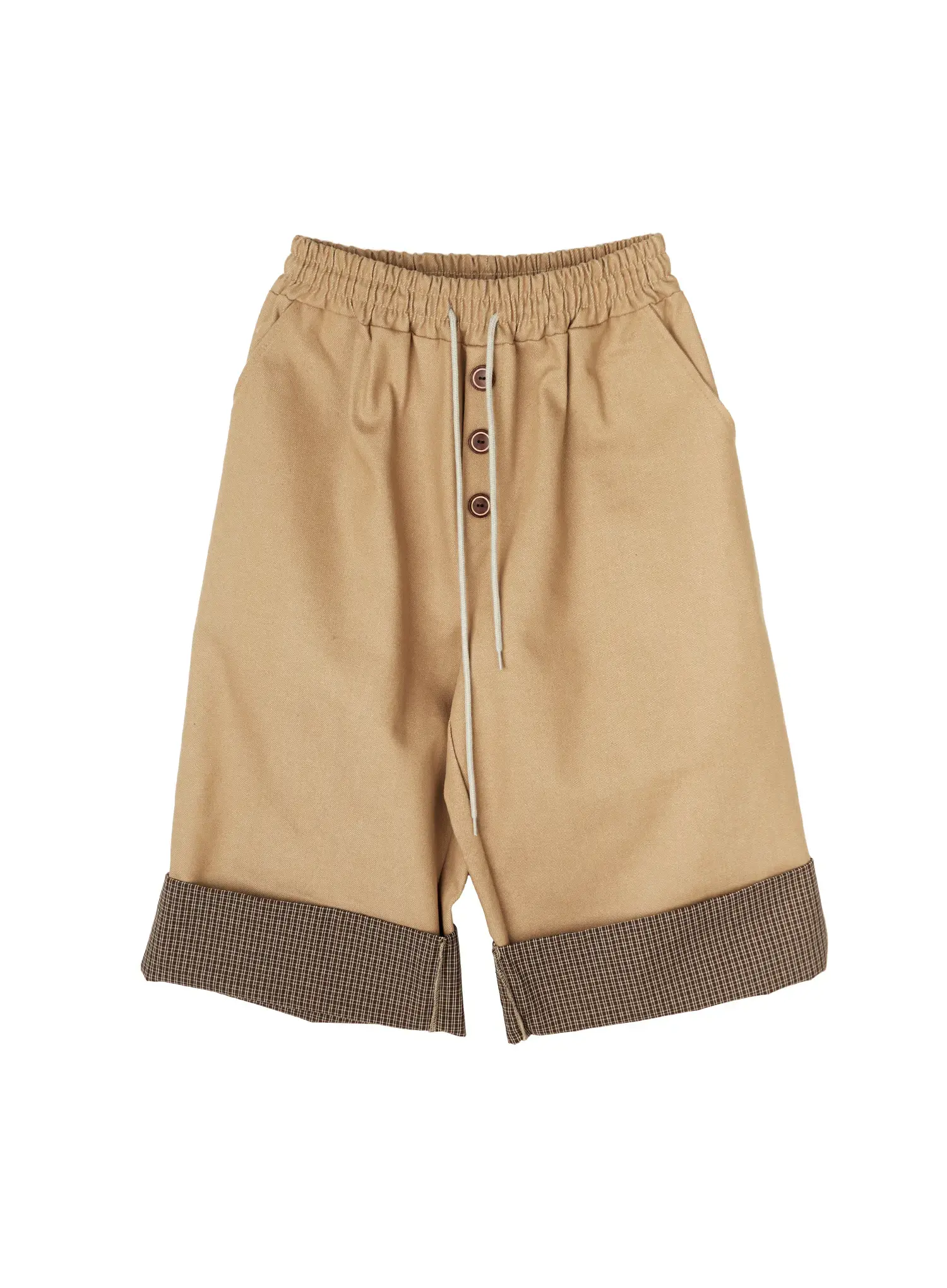 Plaid Wide Bermuda Shorts CA517 - Image 12