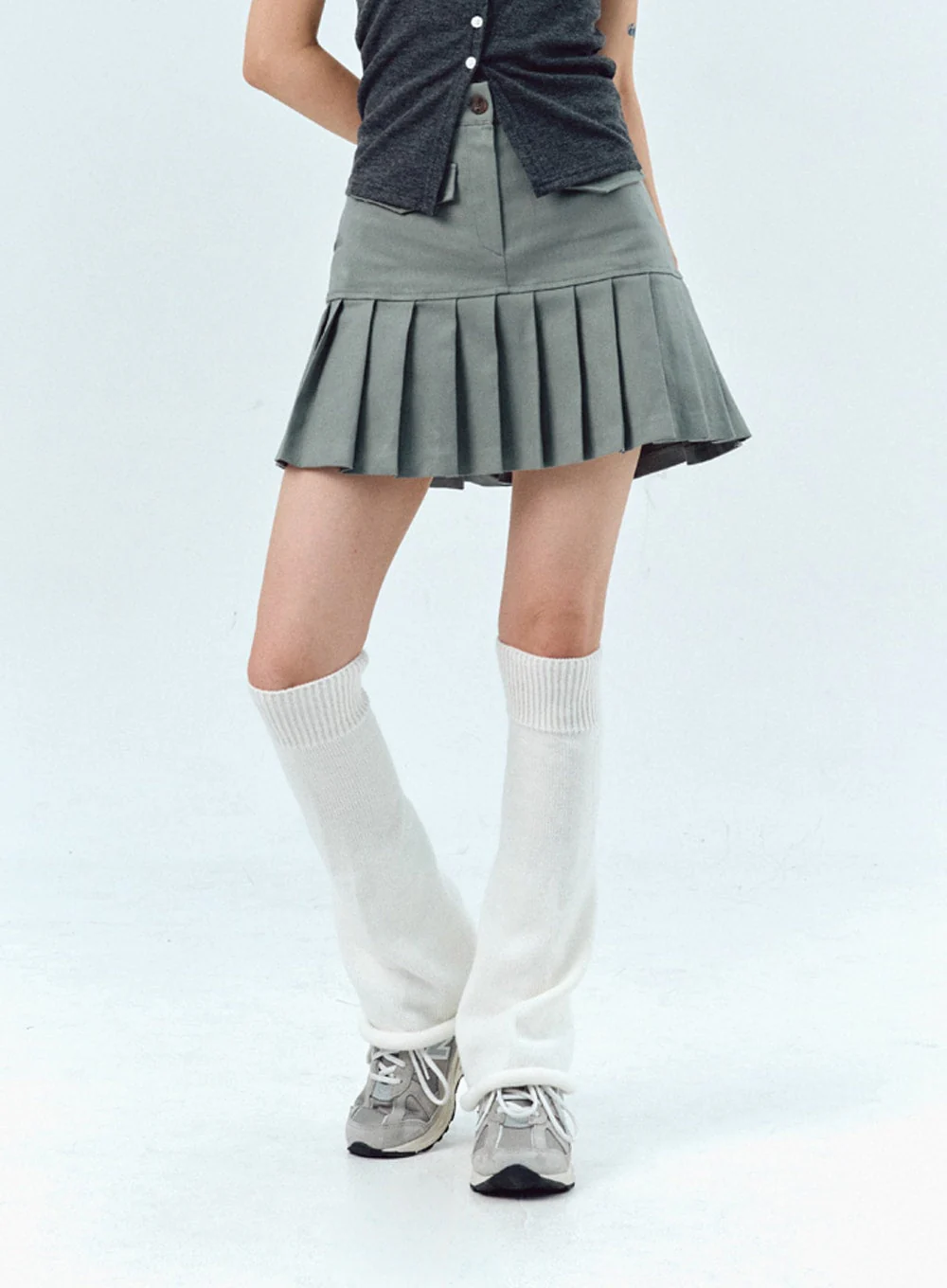 Pleated Cotton Mini Skirt IG303 - Image 10