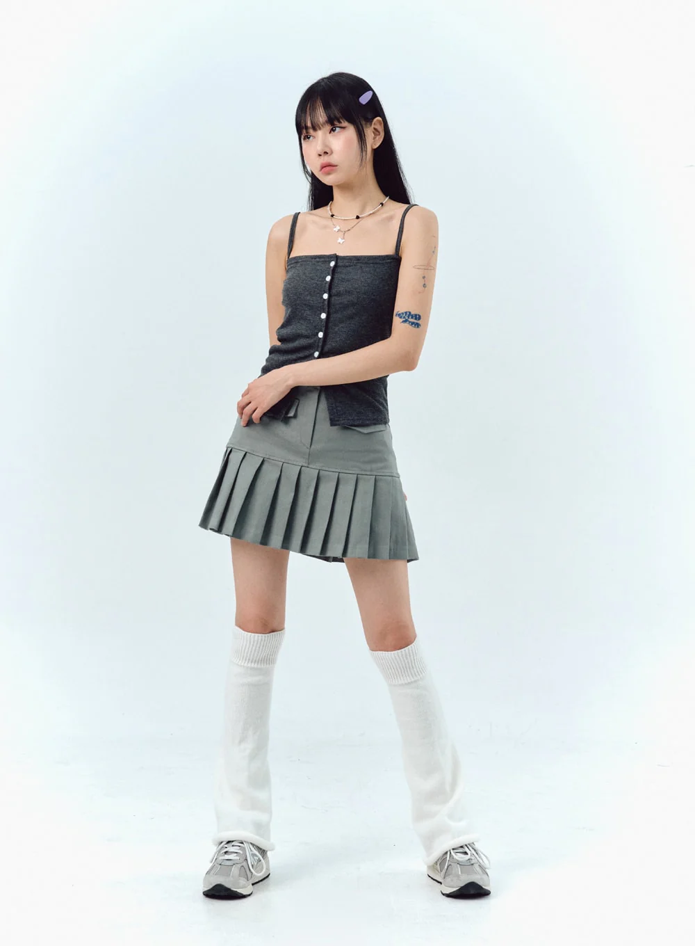 Pleated Cotton Mini Skirt IG303 - Image 11