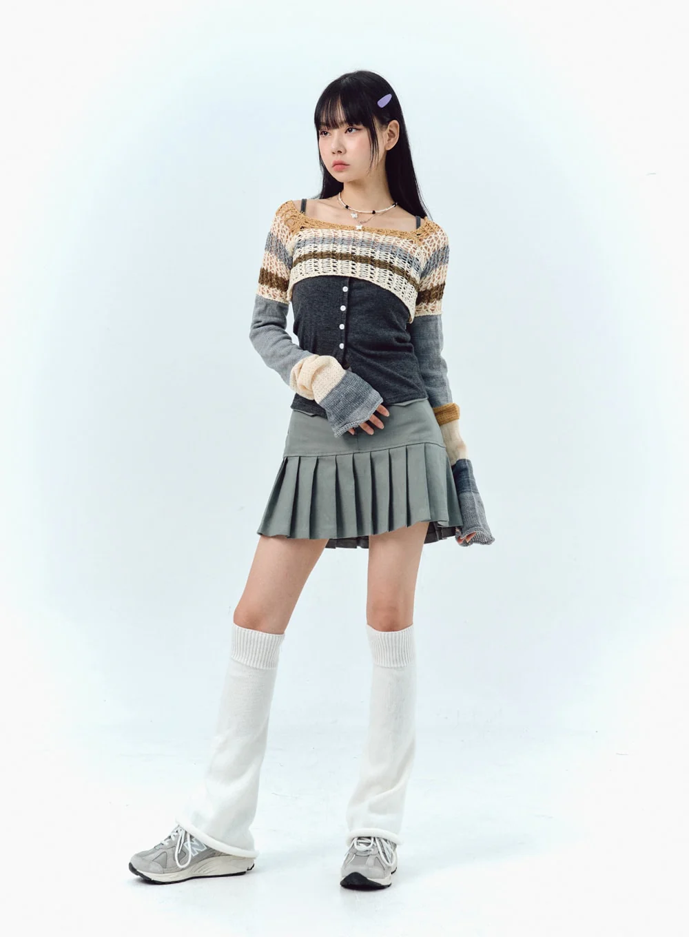 Pleated Cotton Mini Skirt IG303 - Image 6