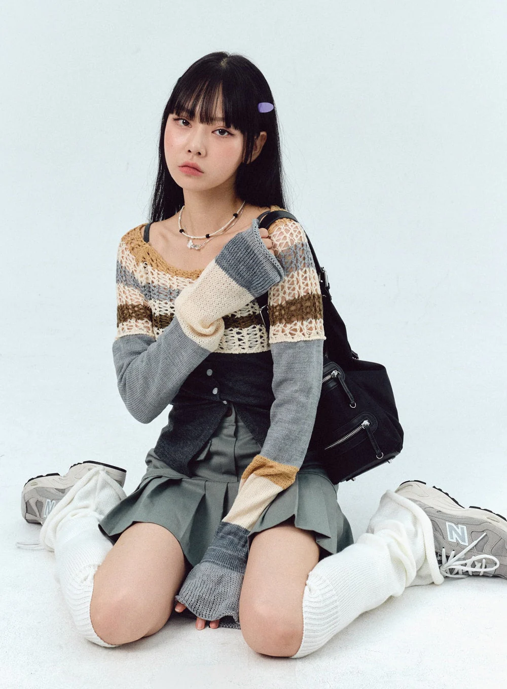 Pleated Cotton Mini Skirt IG303 - Image 7