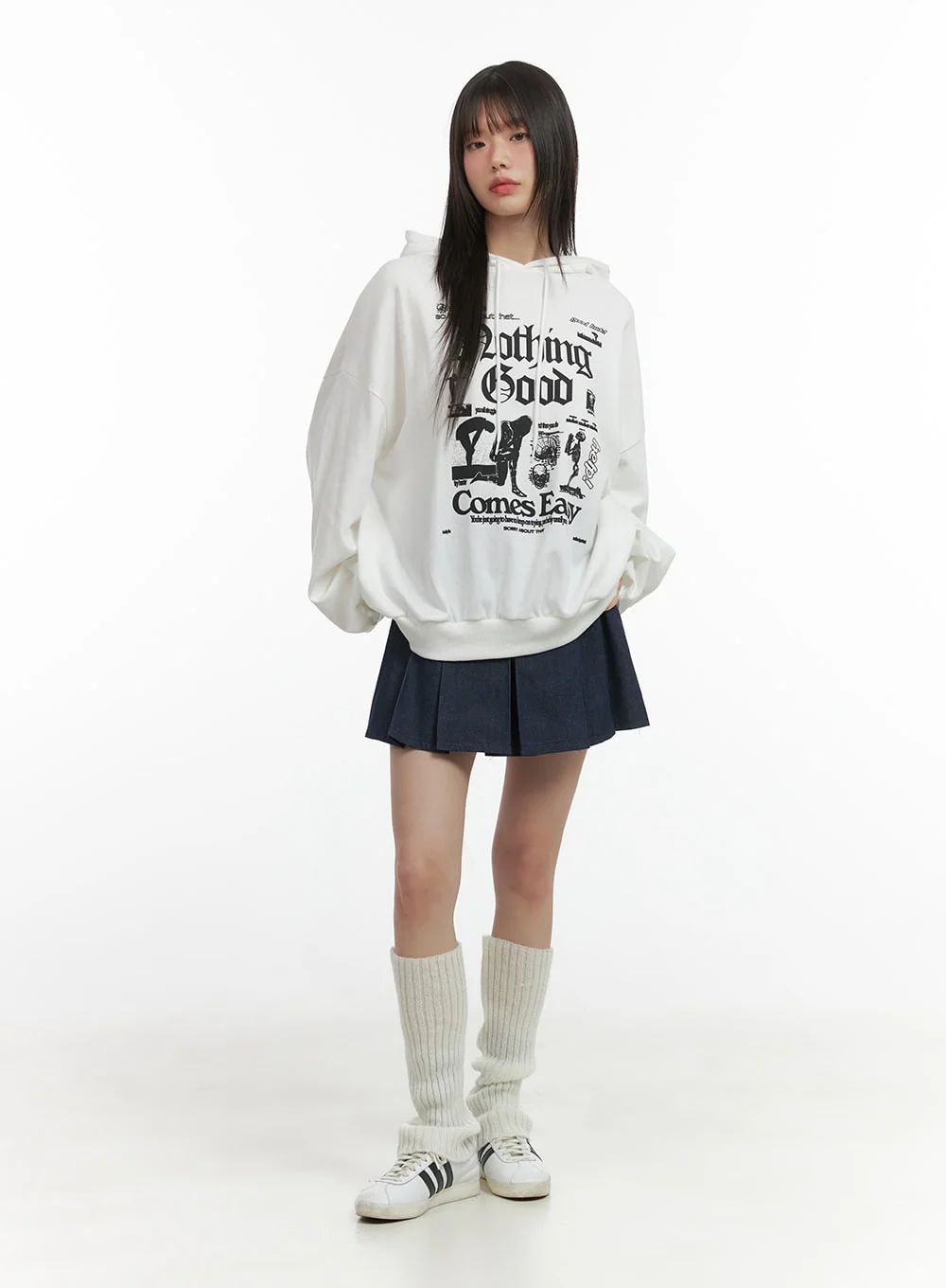 Pleated Denim Mini Skirt CO410 - Image 2