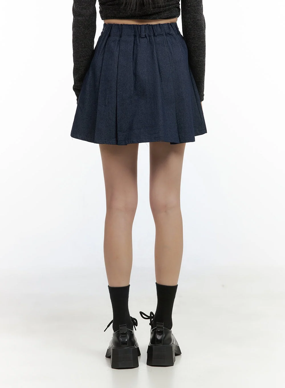 Pleated Denim Mini Skirt CO410 - Image 5