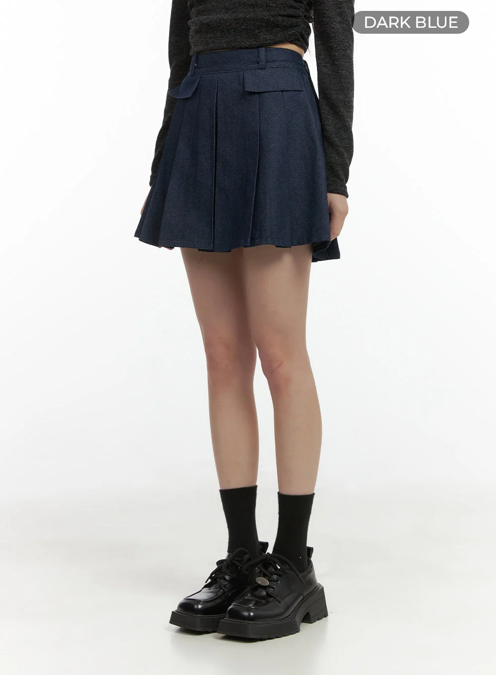 Pleated Denim Mini Skirt CO410 - Image 7