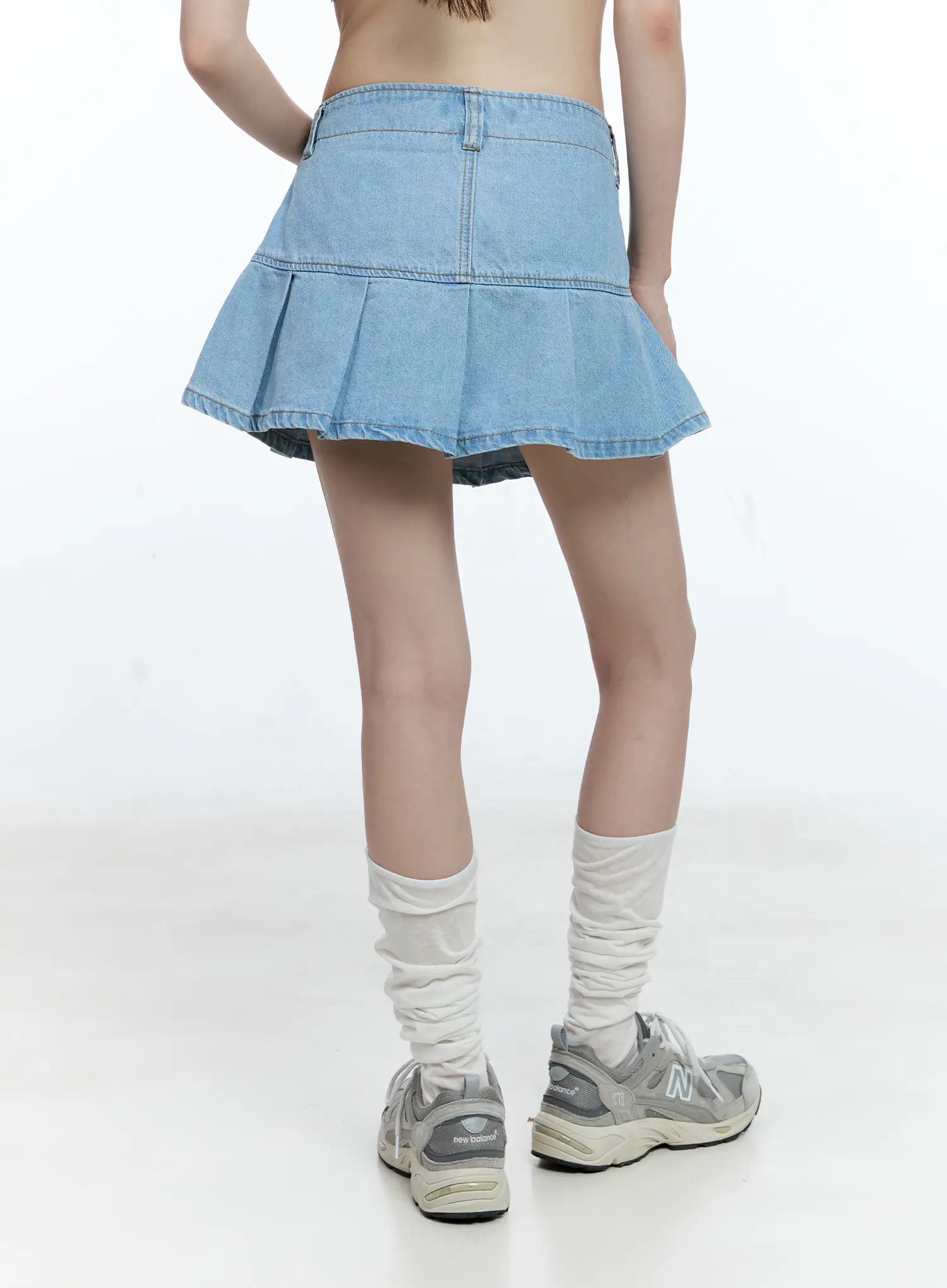 Pleated Denim Mini Skort CG511 - Image 5