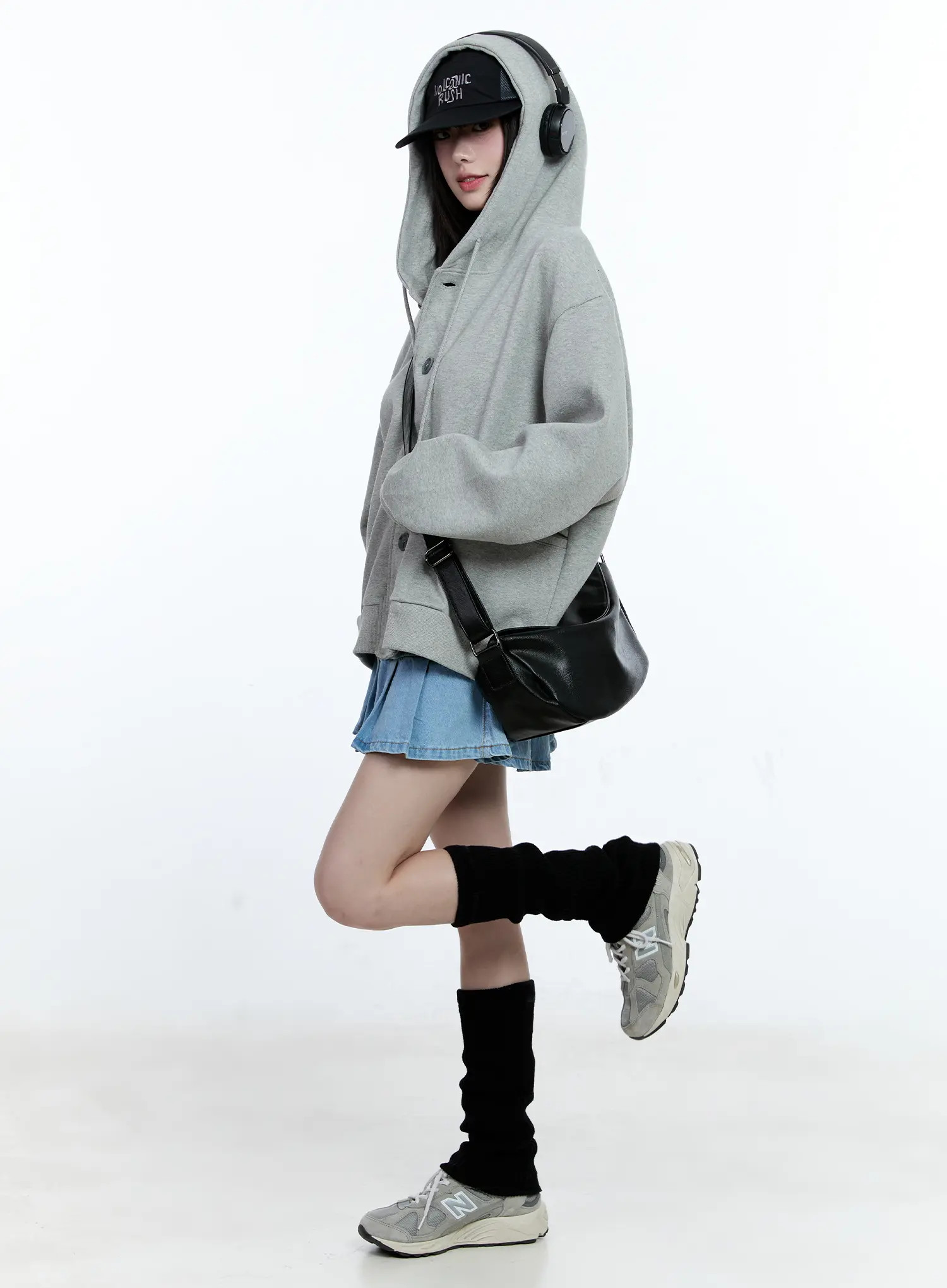 Pleated Denim Mini Skort CG511 - Image 9