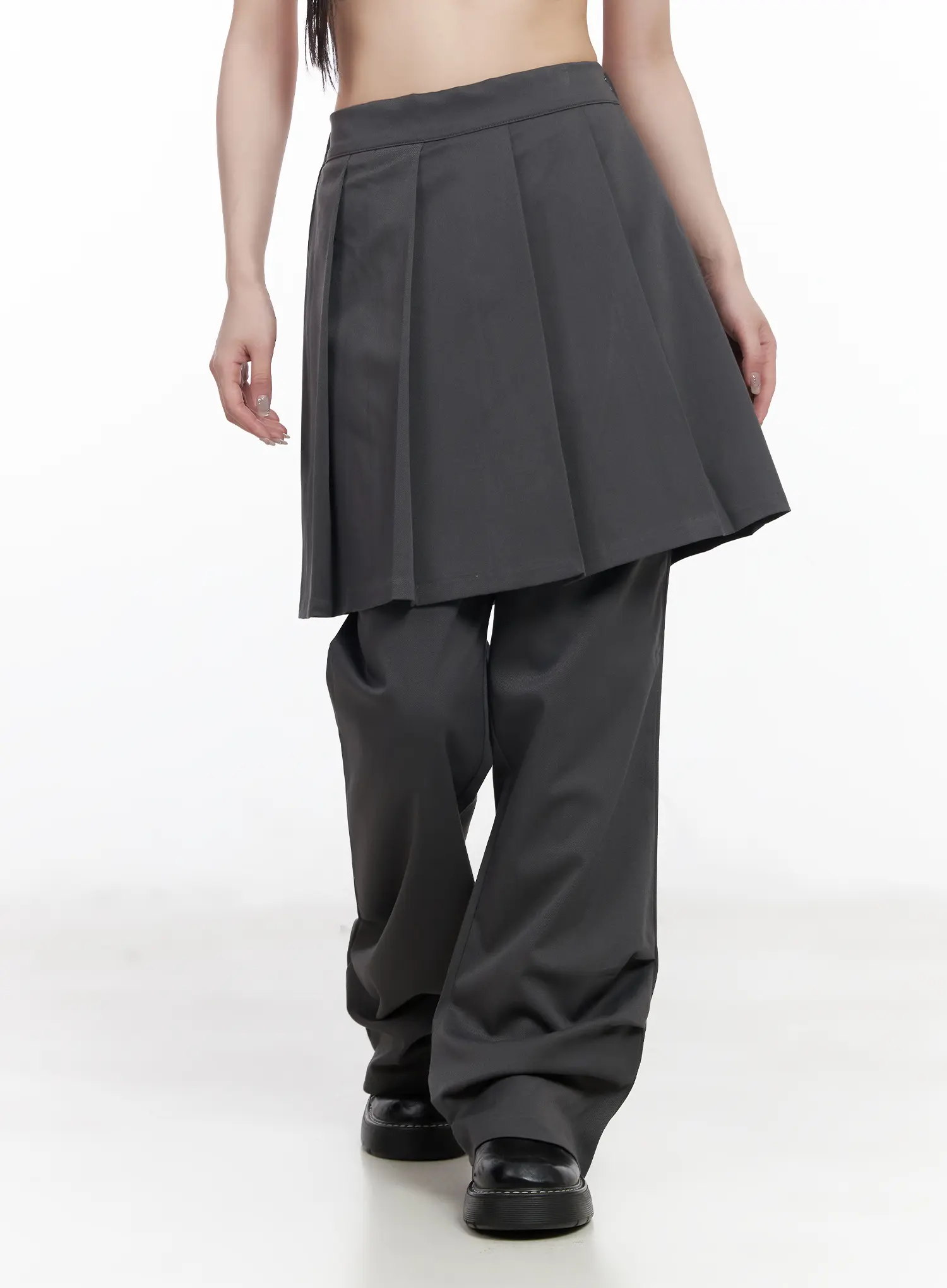 Pleated Layered Skirt Pants CF523 - Image 2
