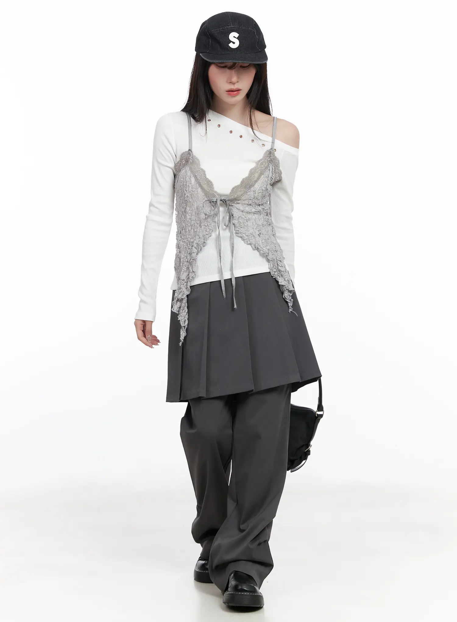 Pleated Layered Skirt Pants CF523 - Image 7