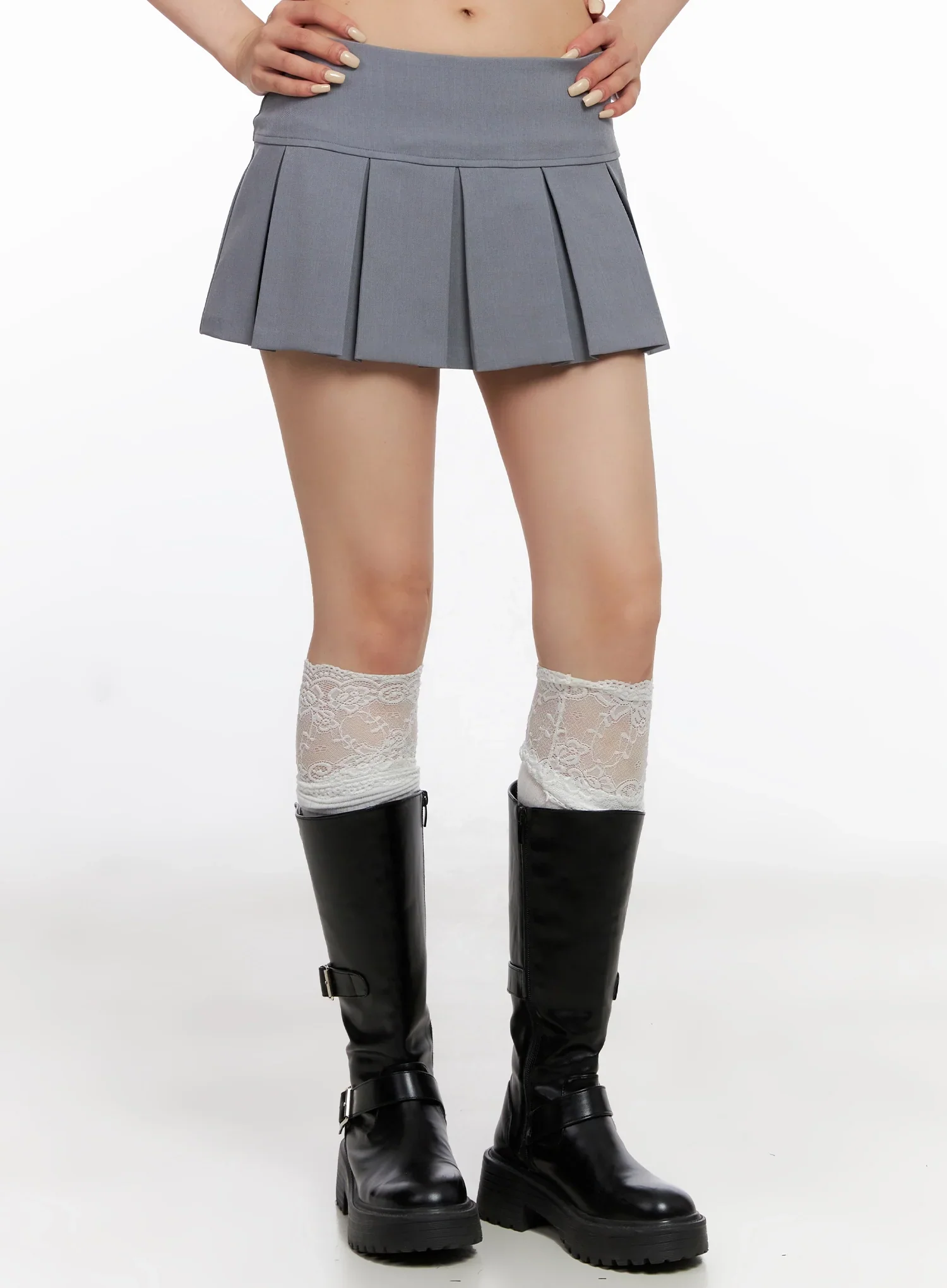 Pleated Low-Rise Mini Skirt IS515 - Image 7