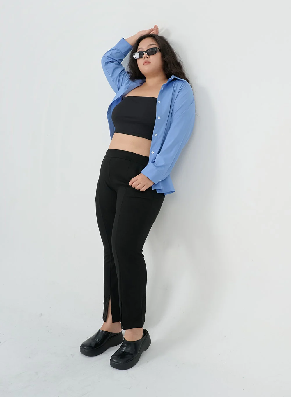 Plus Cotton Bending Bootcut Pants IS05 - Image 10