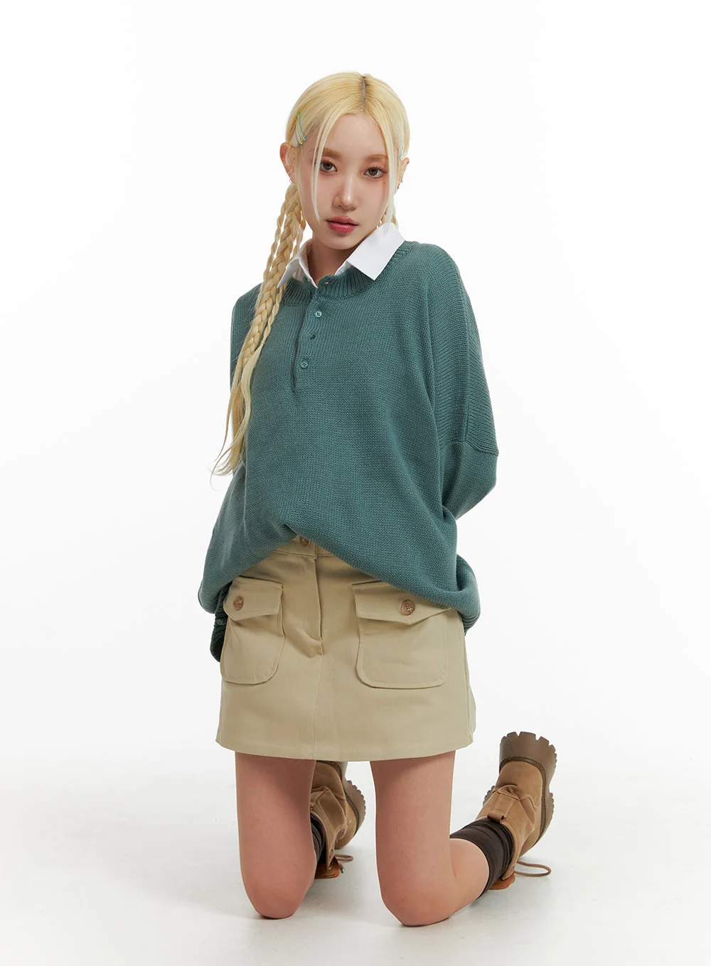 Pocket Cotton Mini Skirt IF408 - Image 6
