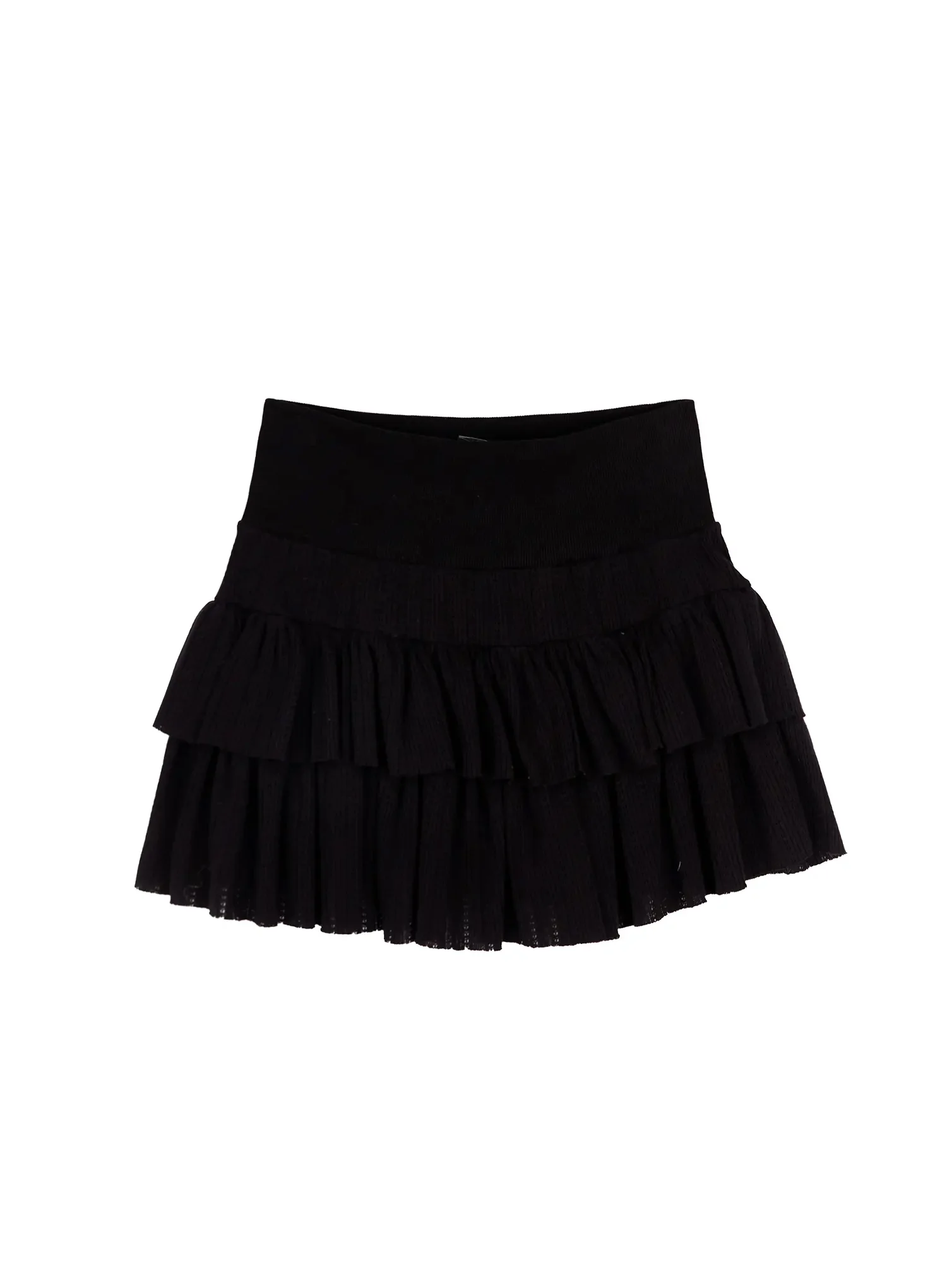 Pointelle Layered Ruffle Mini Skirt IA523 - Image 18