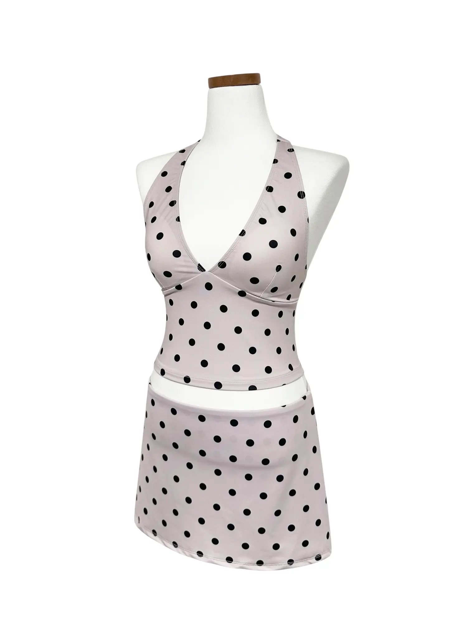 Polka Dot Halter Neck Tankini Set IY514 - Image 7