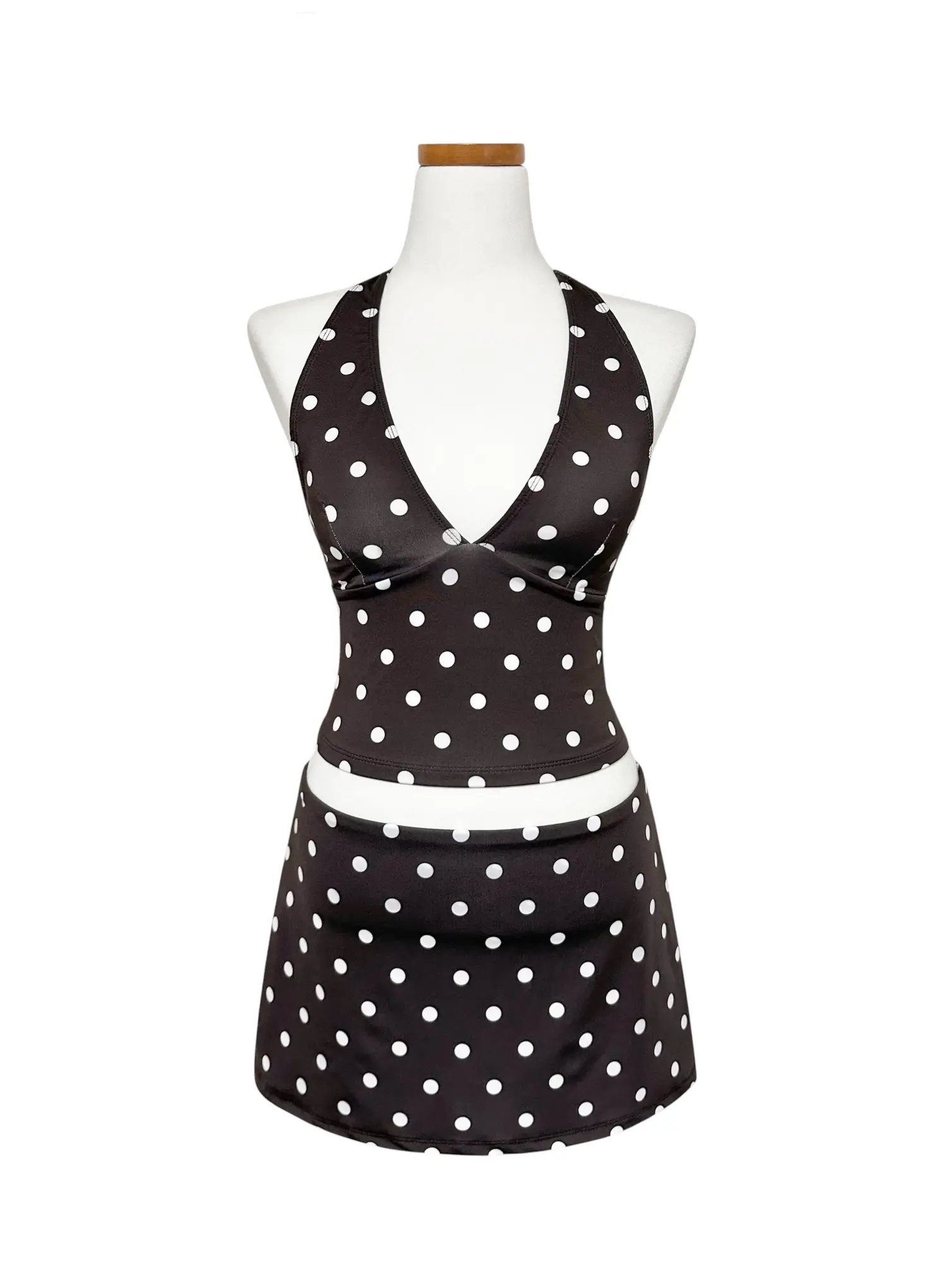 Polka Dot Halter Neck Tankini Set IY514 - Image 8