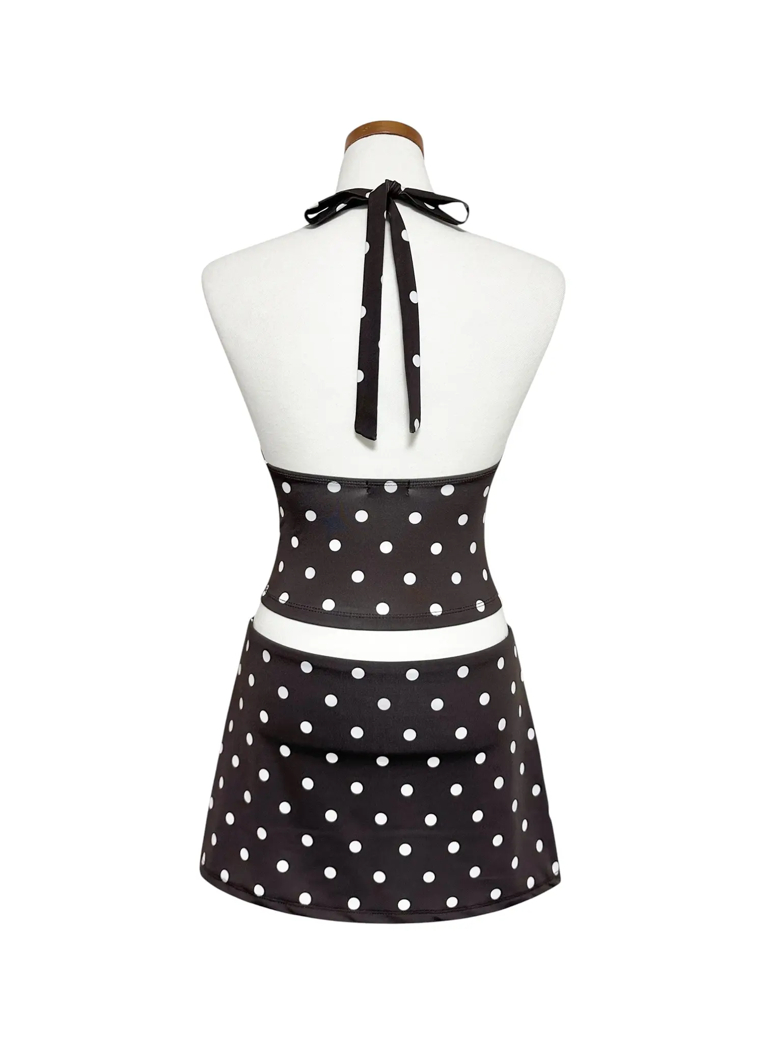 Polka Dot Halter Neck Tankini Set IY514 - Image 9