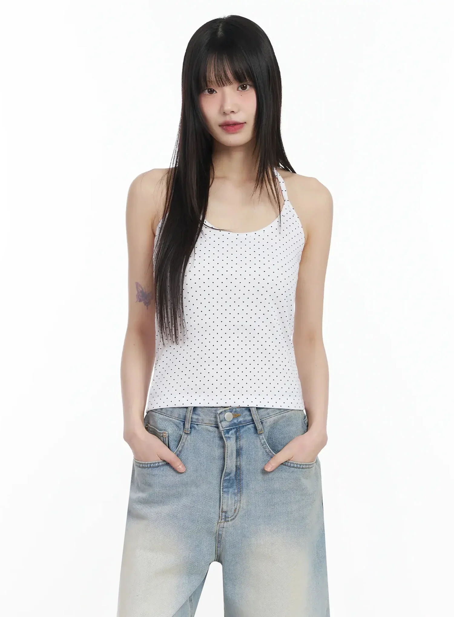 Polka Dot Halter Neck Top IM523 - Image 2