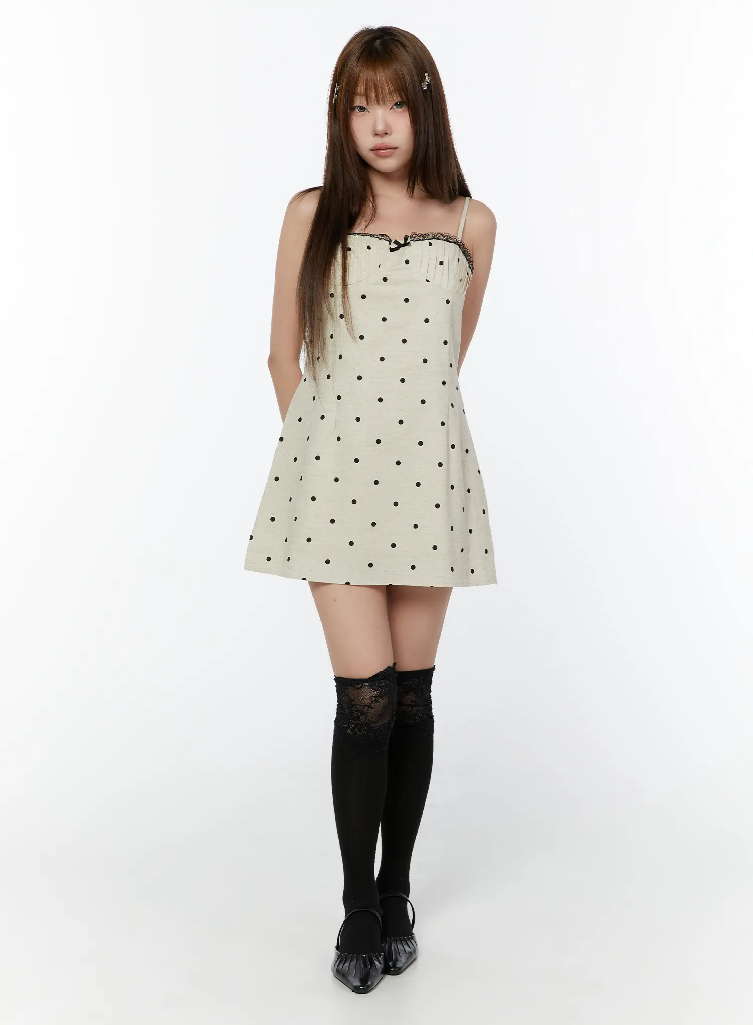 Polka Dot Lace Mini Dress CY518 - Image 3