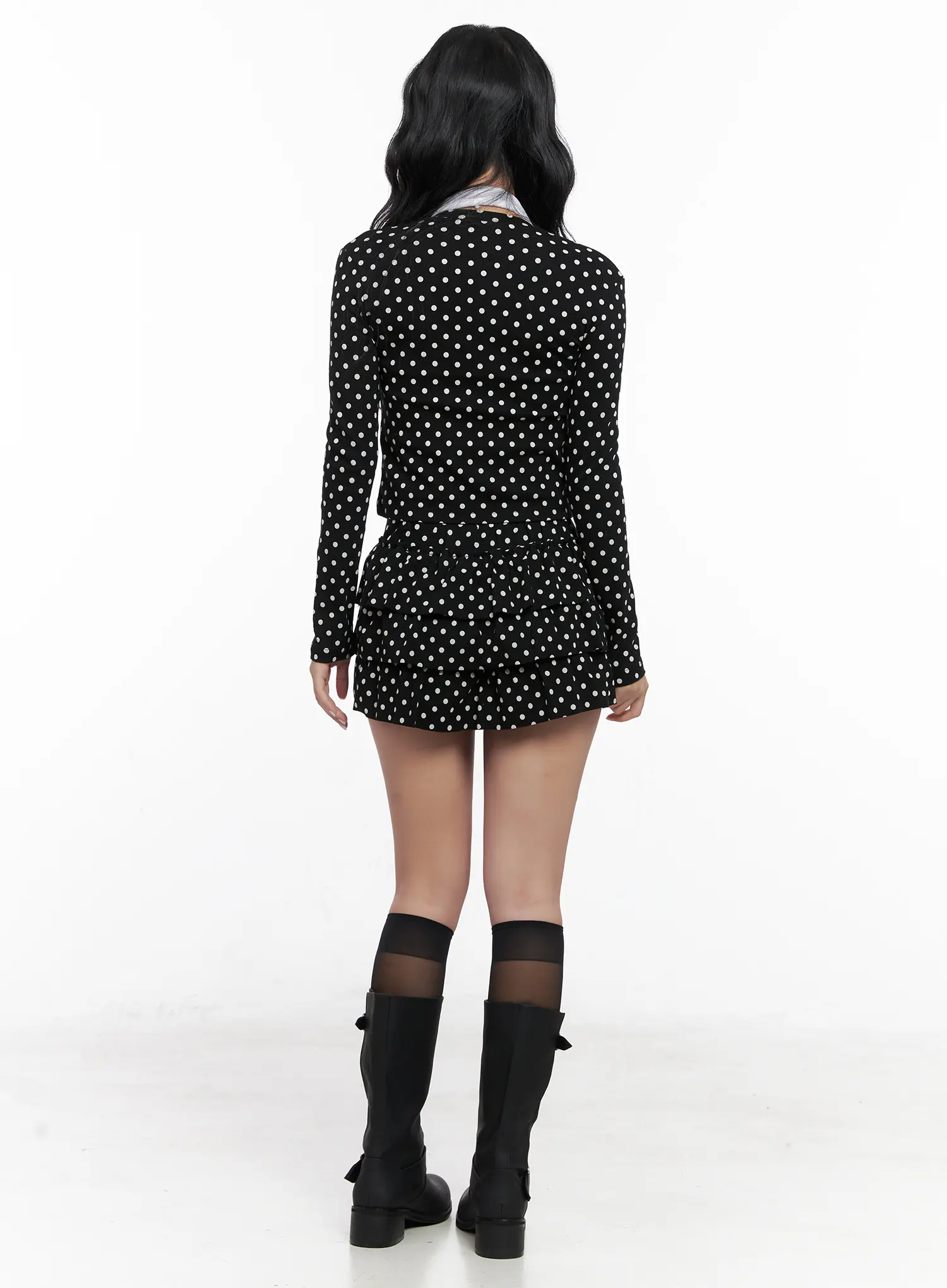 Polka Dot Layered Mini Skirt CN514 - Image 8