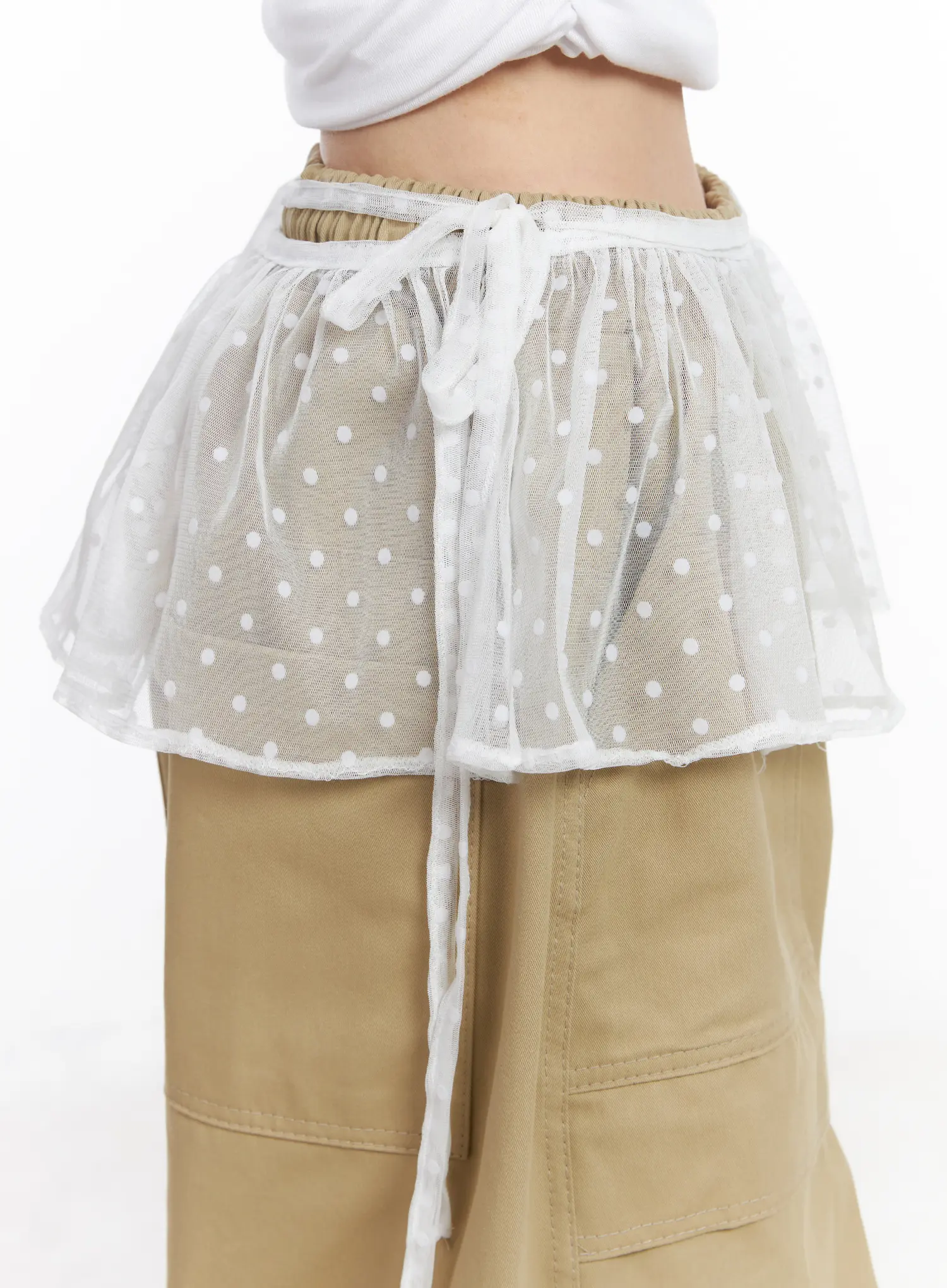 Polka Dot Mesh Wrap Skirt CF518 - Image 7