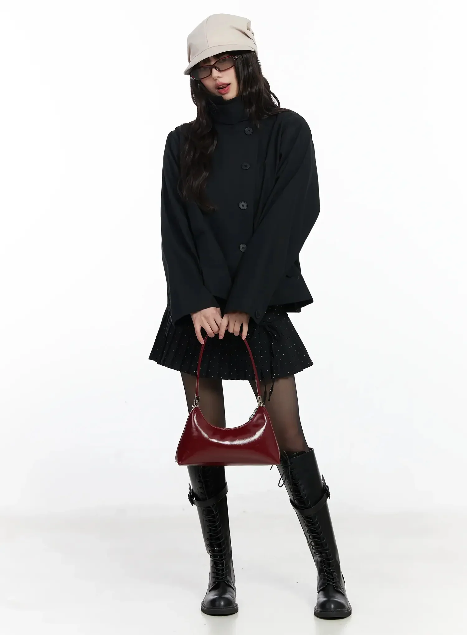 Polka Dot Pleated Mini Skirt IF505 - Image 3