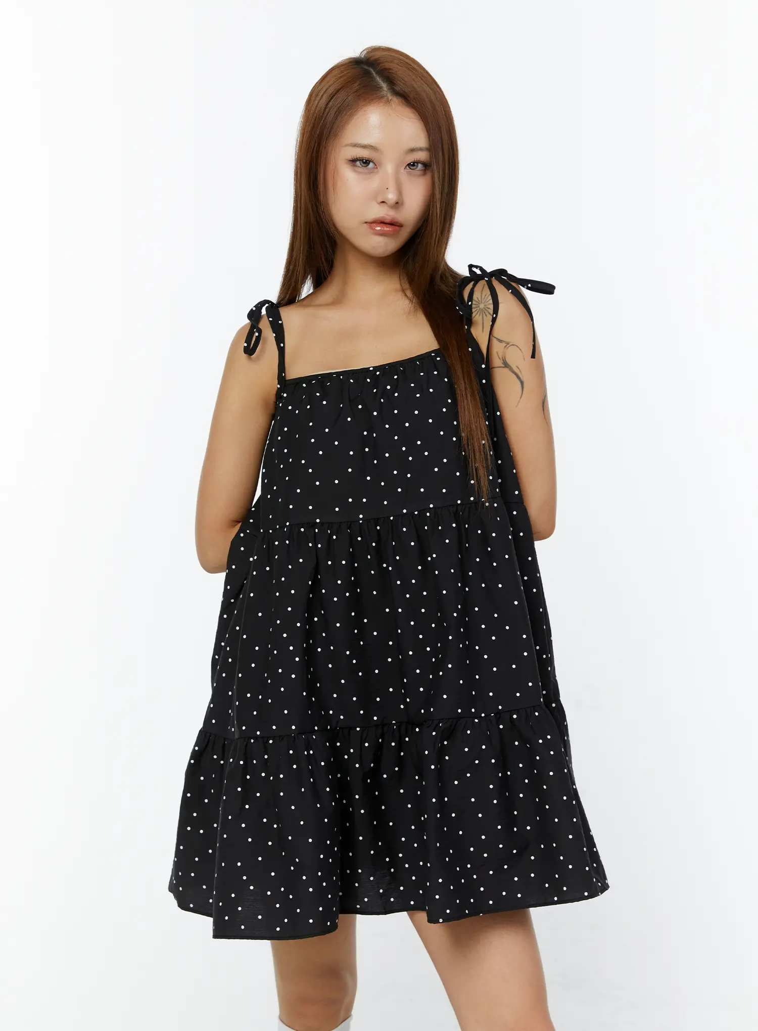 Polka Dot Ruffle Mini Dress CY521 - Image 3