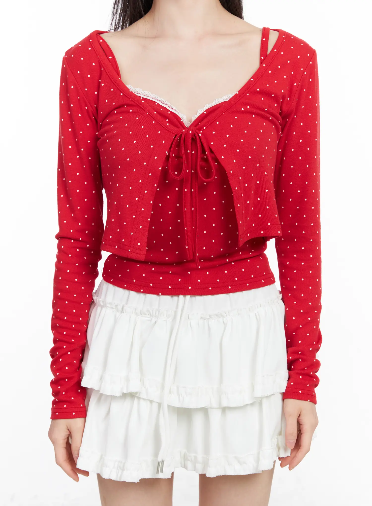 Polka Dot Tank and Cardigan Set CM518 - Image 8