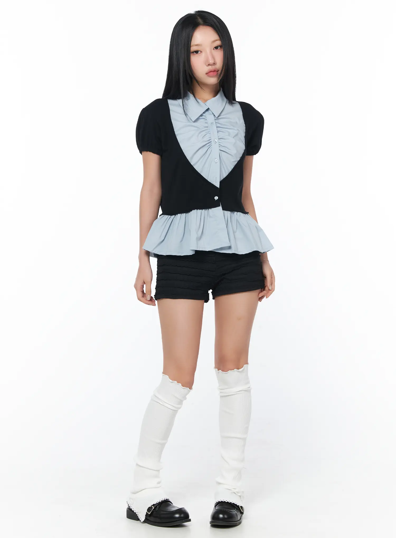 Puff Frill Short Sleeve Blouse CY513 - Image 3