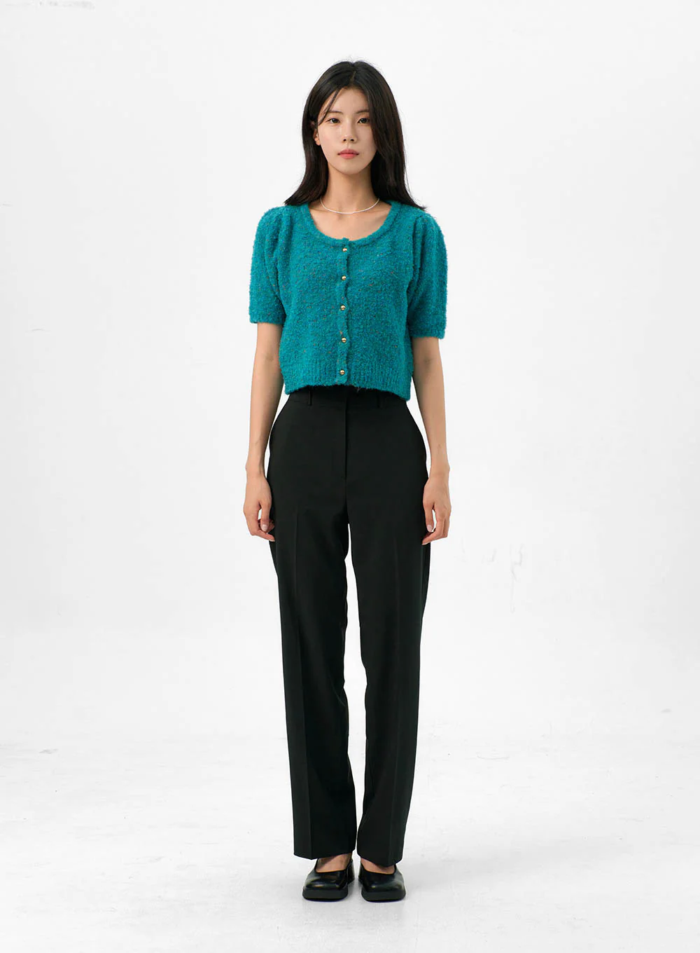 Puff Short-Sleeve Cardigan OG323 - Image 8