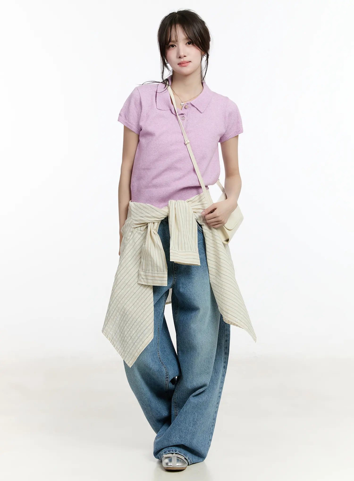 Puff Sleeve Collared Short Sleeve Top CM505 - Image 3