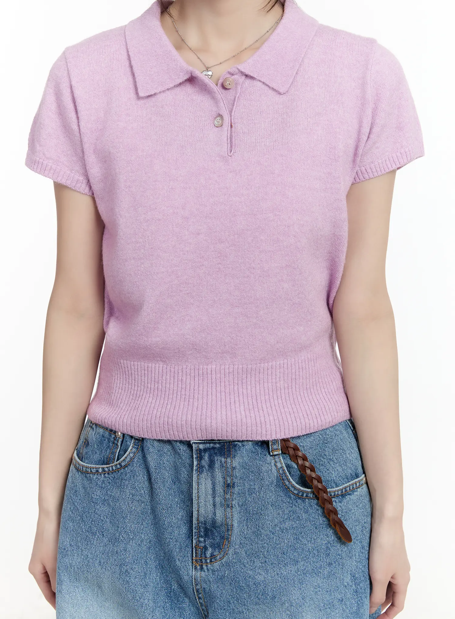 Puff Sleeve Collared Short Sleeve Top CM505 - Image 4