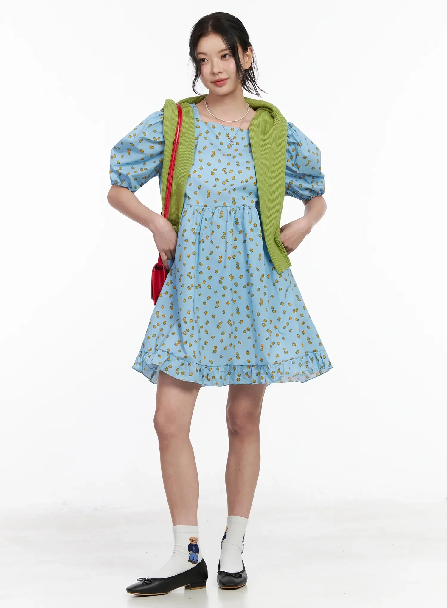 Puff Sleeve Mini Dress IY511 - Image 11
