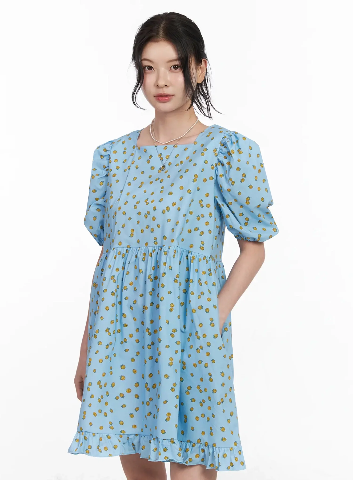 Puff Sleeve Mini Dress IY511 - Image 2