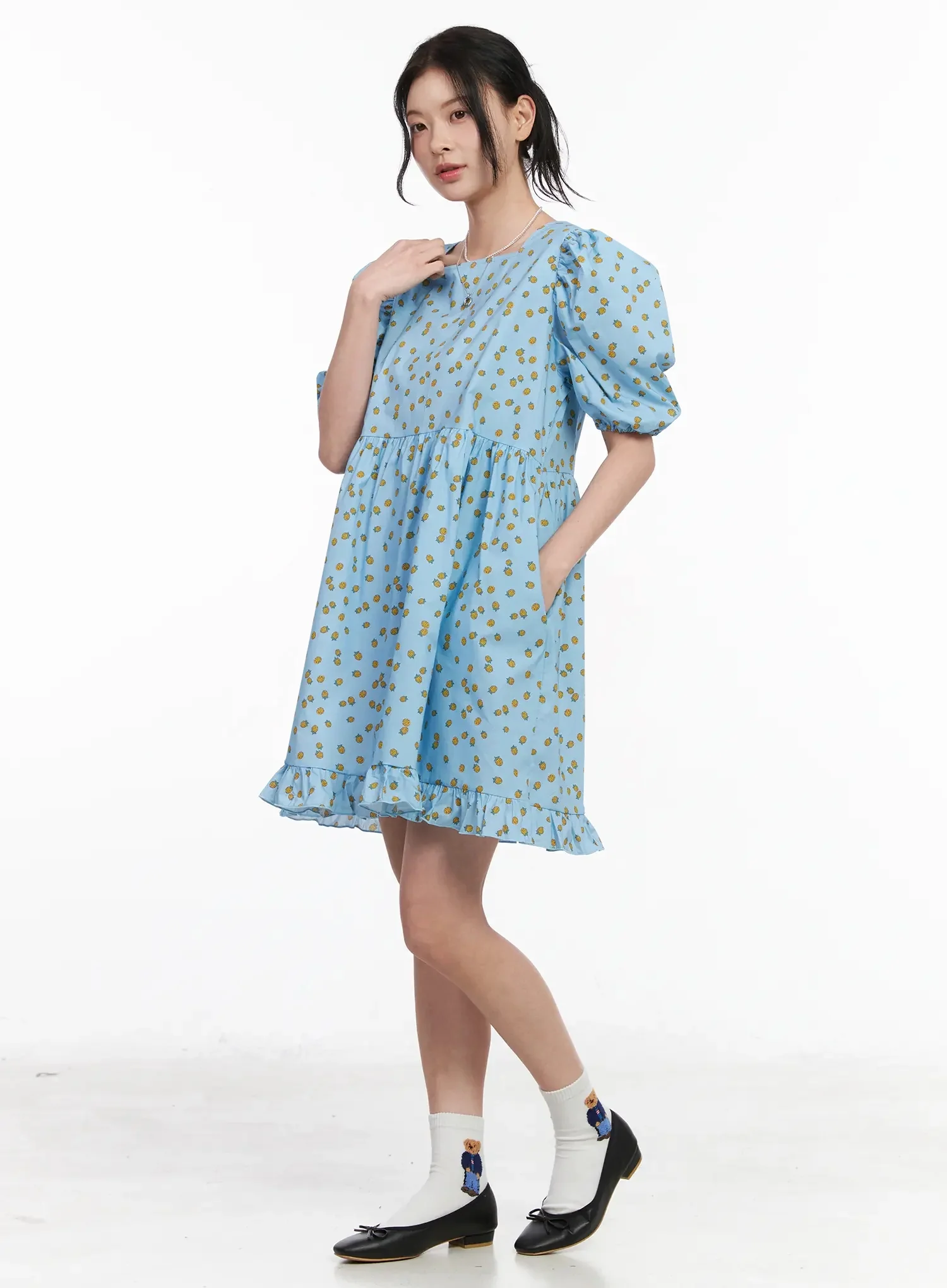 Puff Sleeve Mini Dress IY511 - Image 9