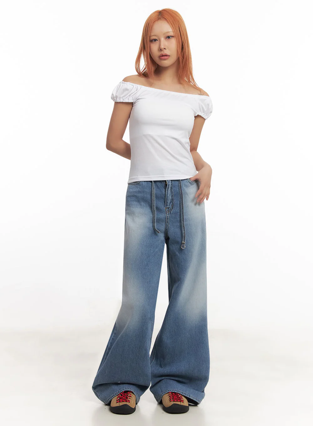 Puff Sleeve Off-Shoulder Top IA515 - Image 3