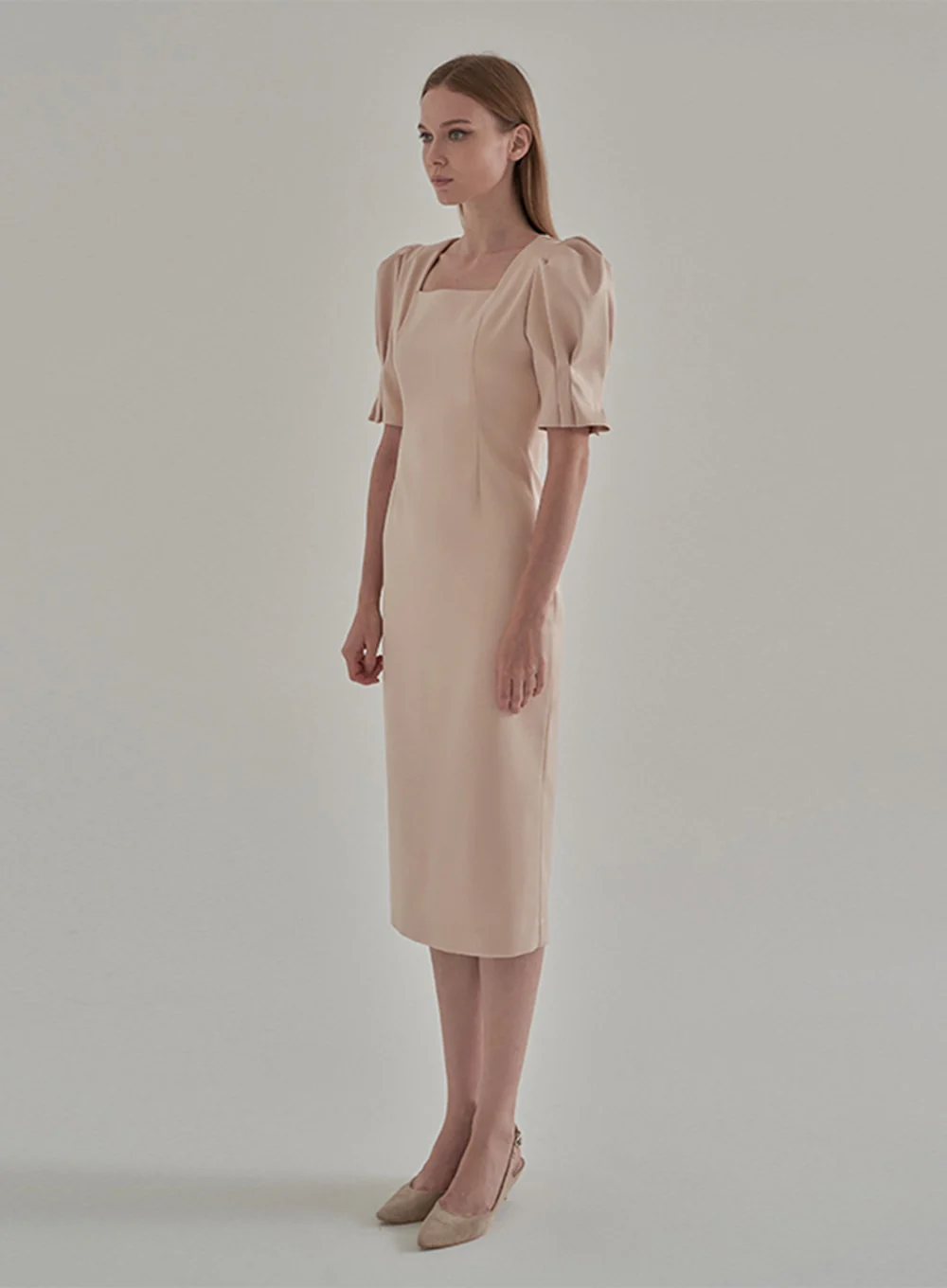 Puff Sleeve satin Bridal Shower Party Dress IA15 - Image 10