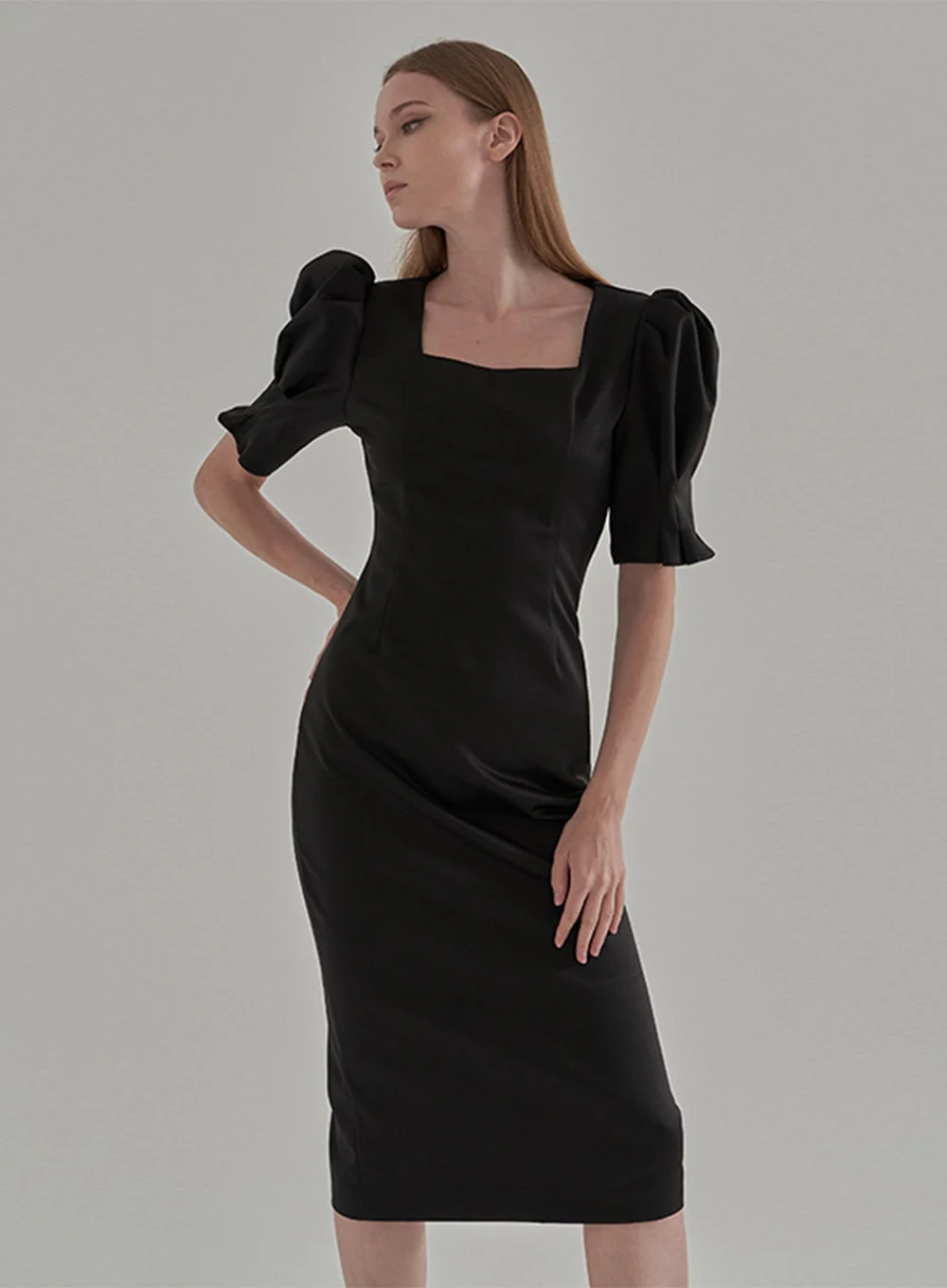 Puff Sleeve satin Bridal Shower Party Dress IA15 - Image 13