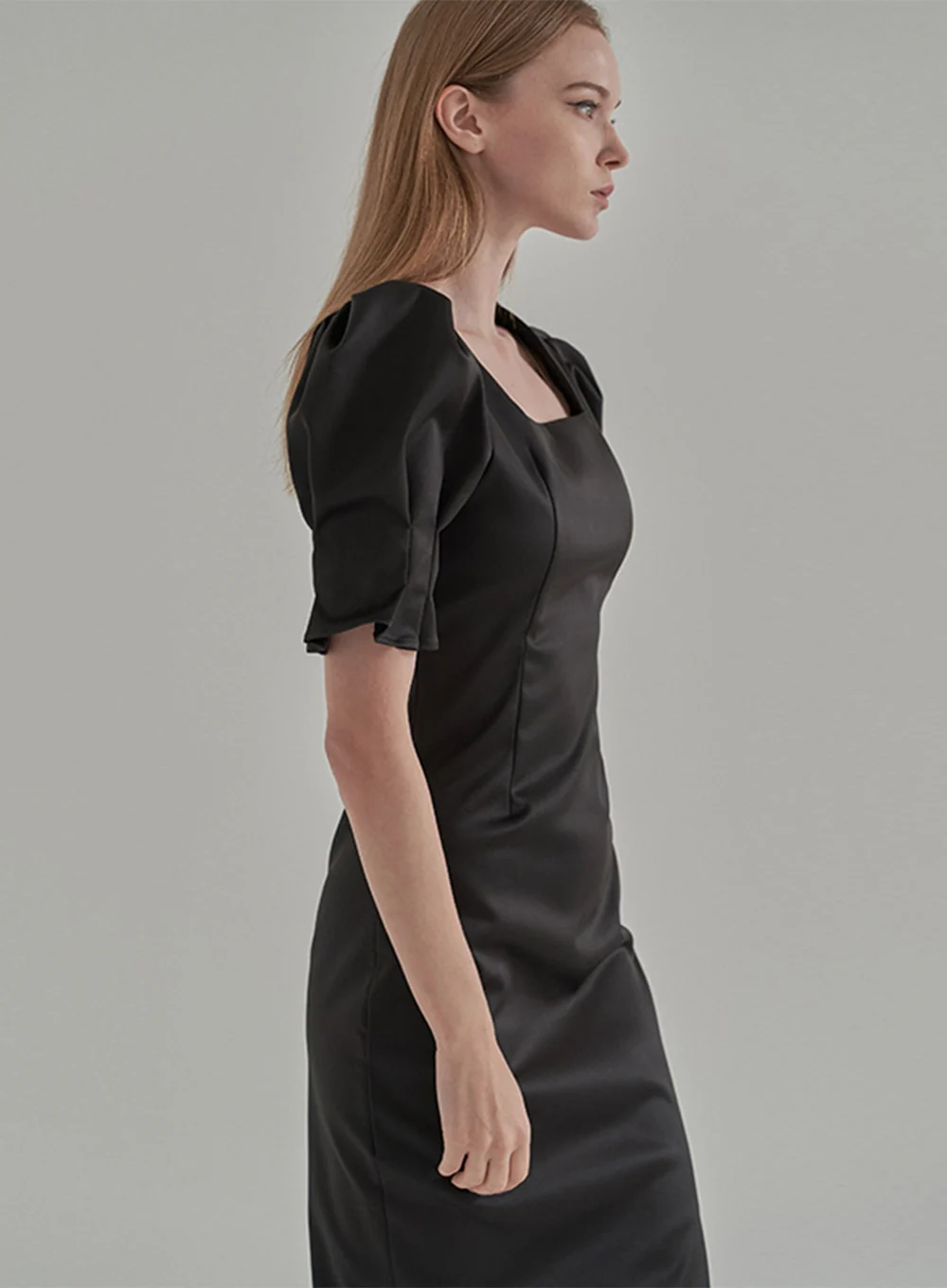 Puff Sleeve satin Bridal Shower Party Dress IA15 - Image 16