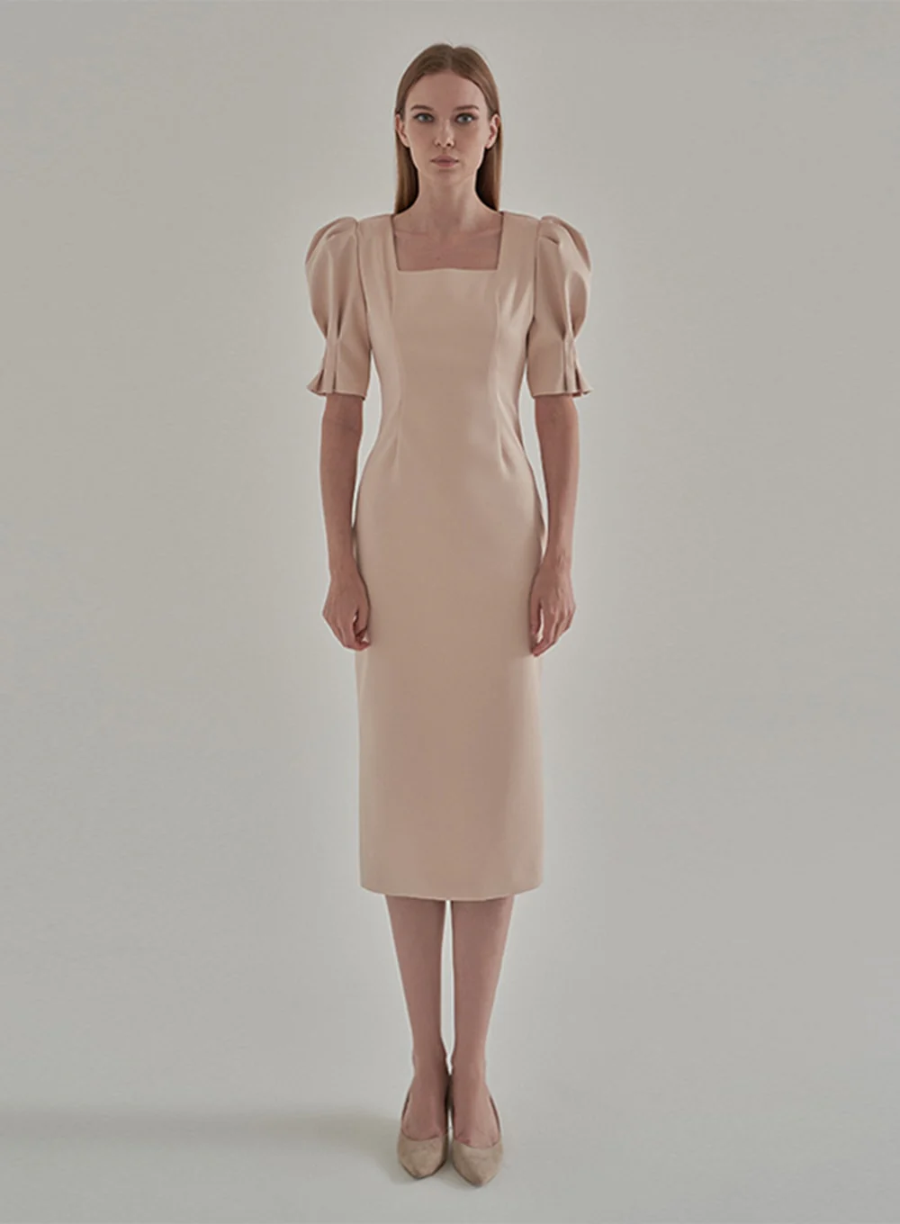 Puff Sleeve satin Bridal Shower Party Dress IA15 - Image 9