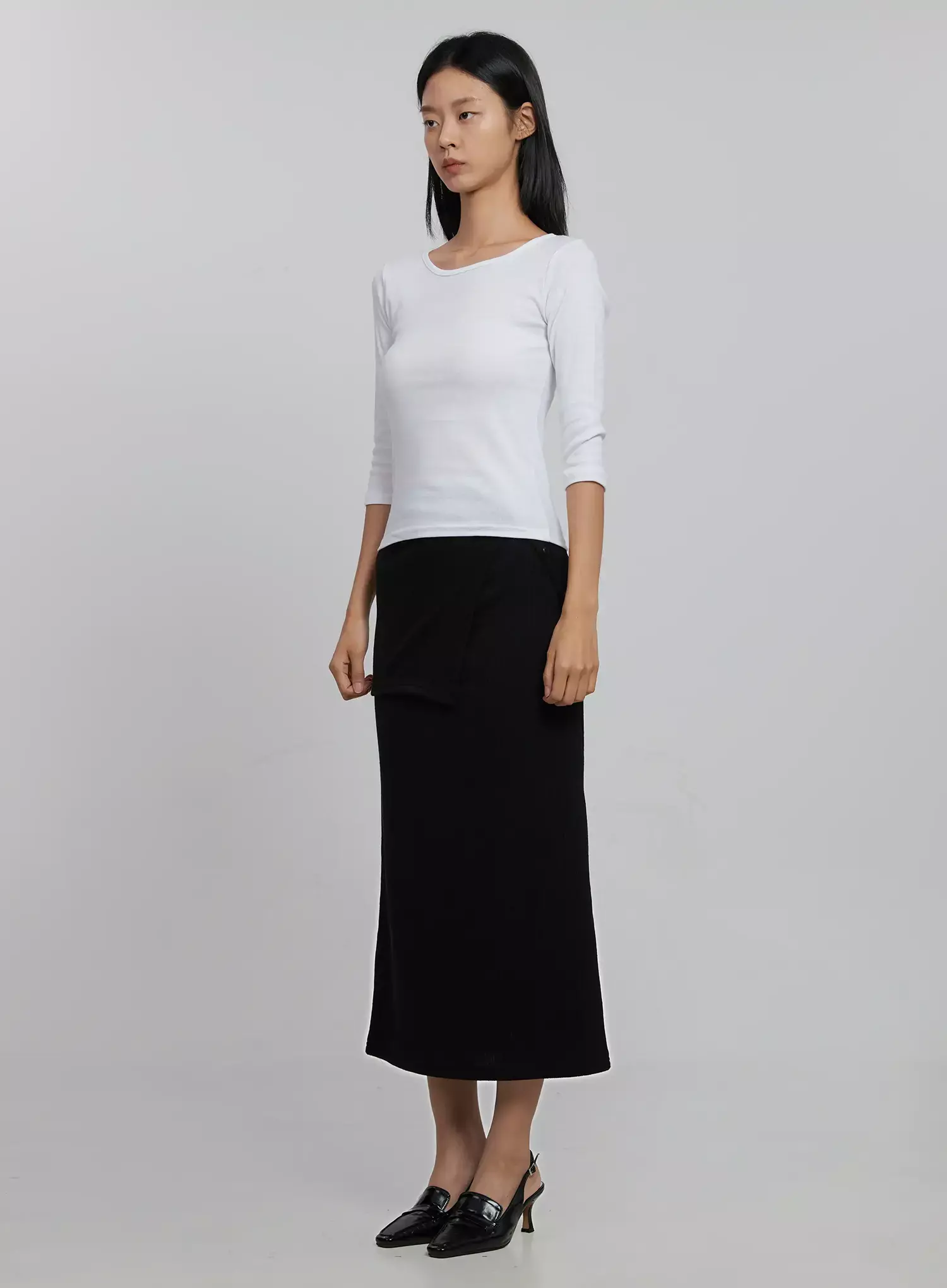 Quarter Sleeve Round Neck Top ID516 - Image 5