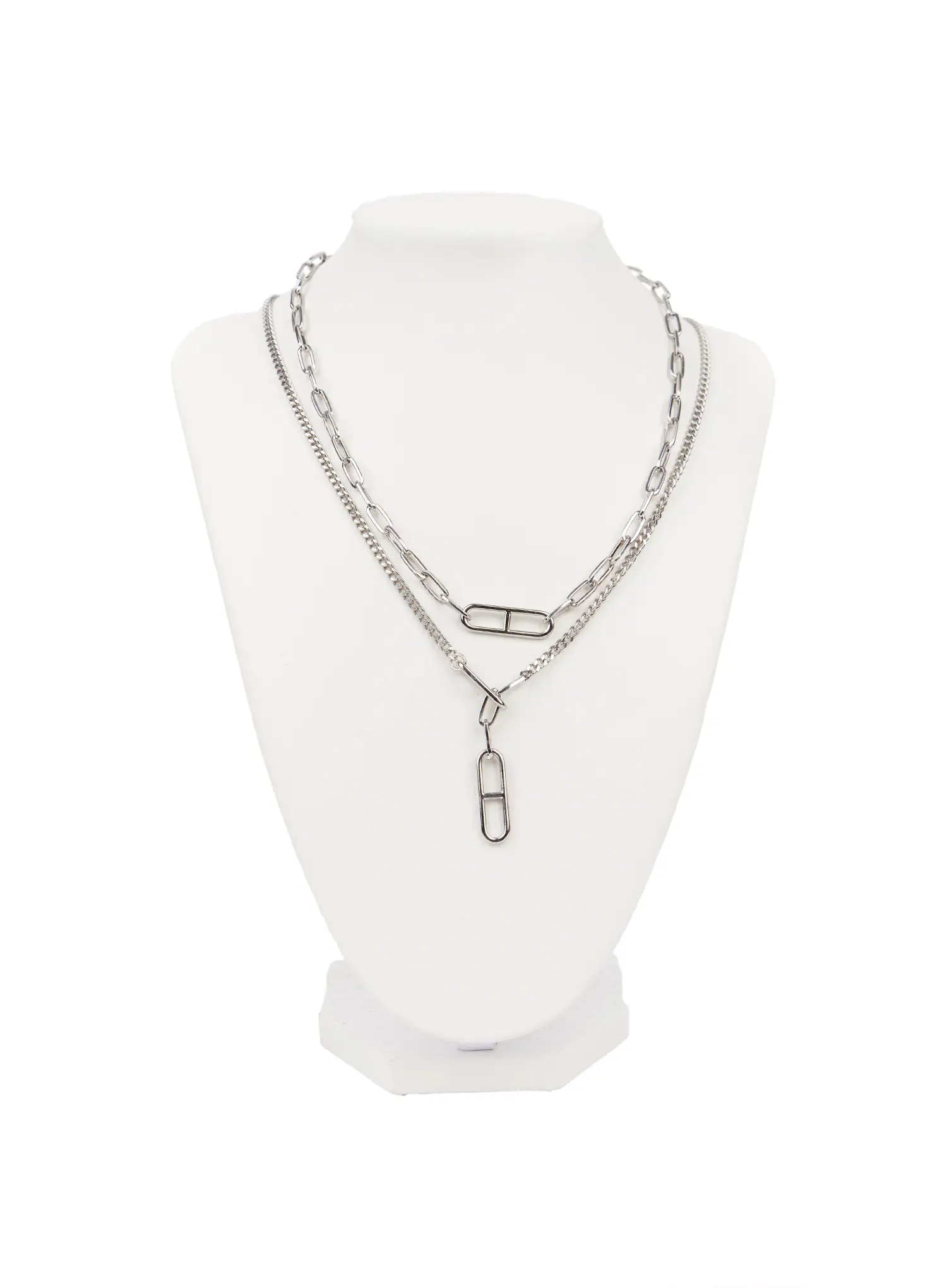 Quattro Layered Chain Necklace CA508 - Image 3