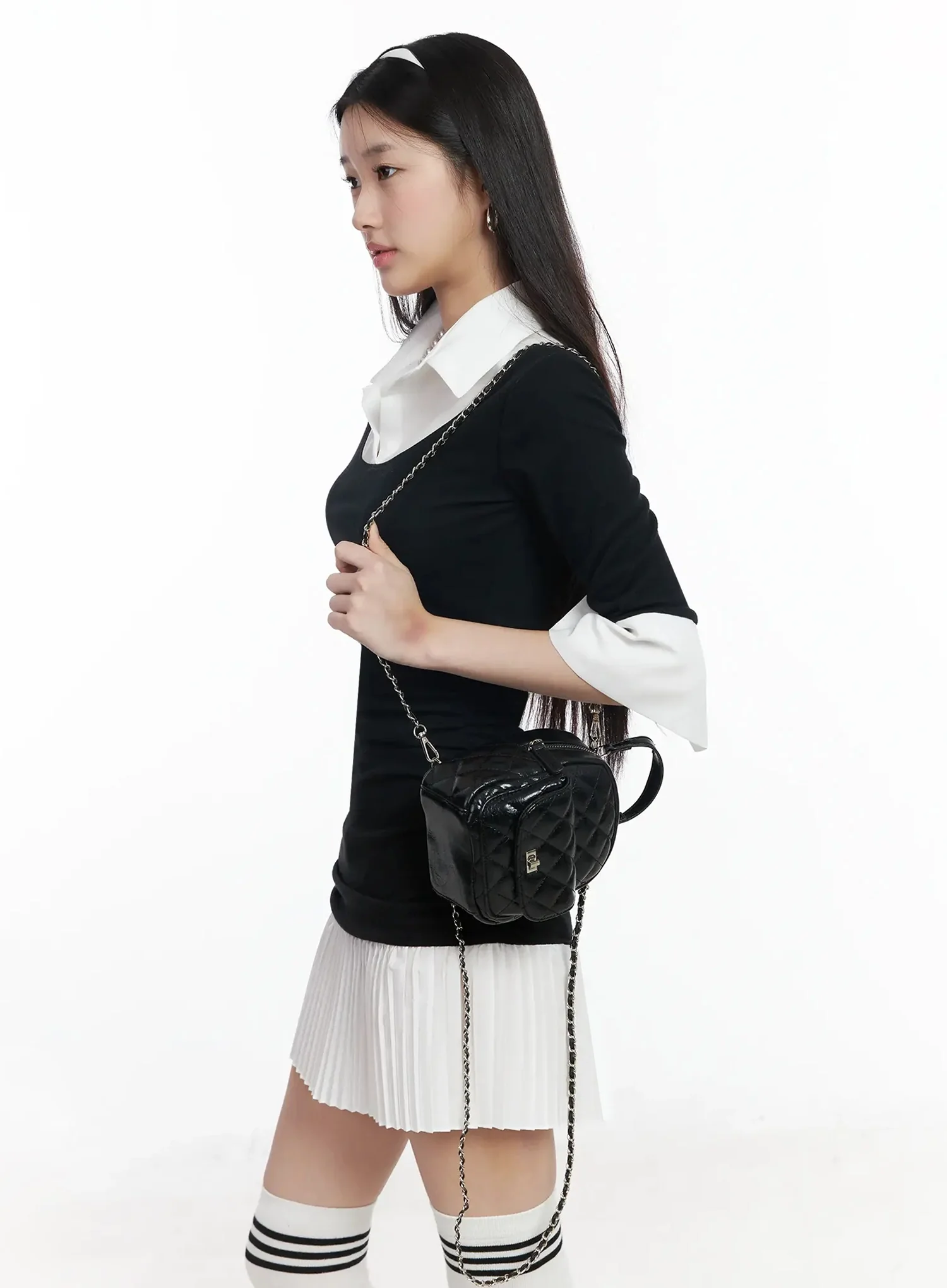 Quilted Mini Chain Backpack IM502 - Image 3