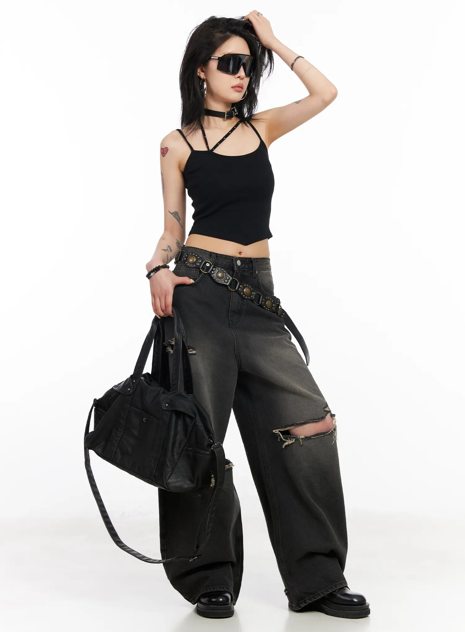 Quincy Distressed Baggy Jeans CF527 - Image 2