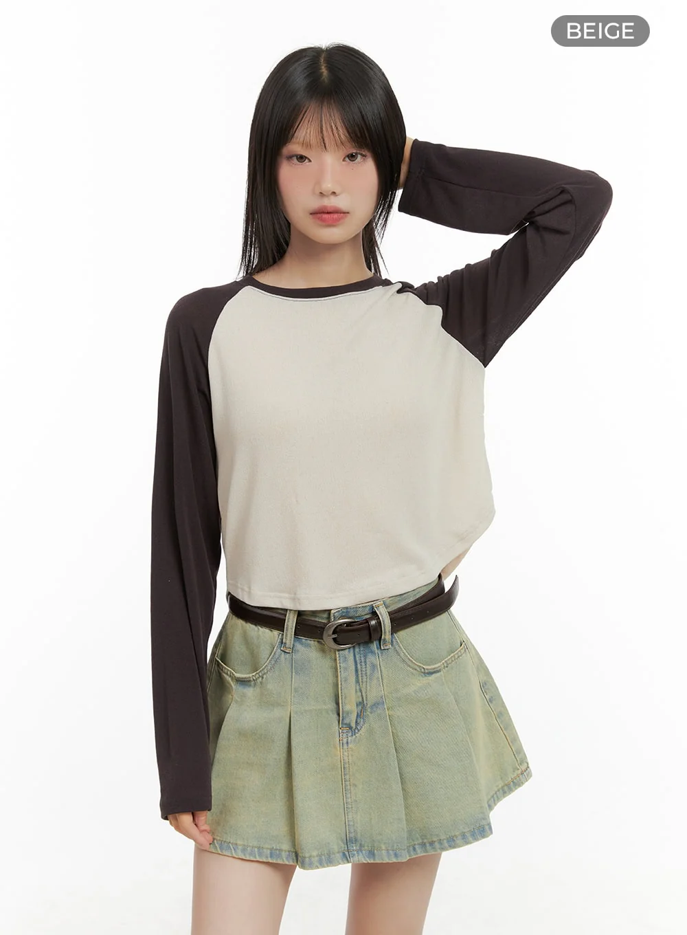 Raglan Crop Long Sleeve Top CG426 - Image 7