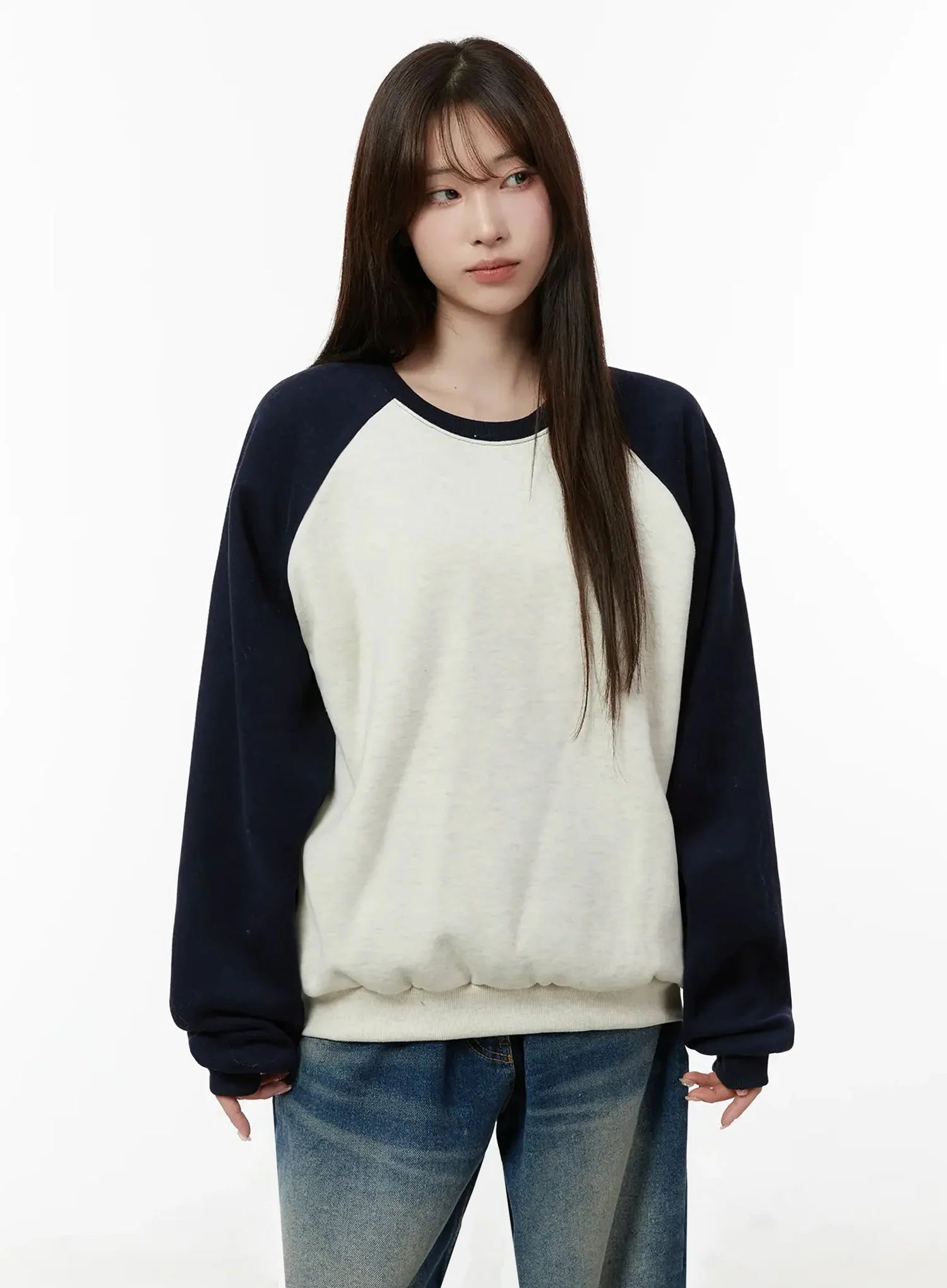 Raglan Sleeve Fleece Sweatshirt IJ516 - Image 11
